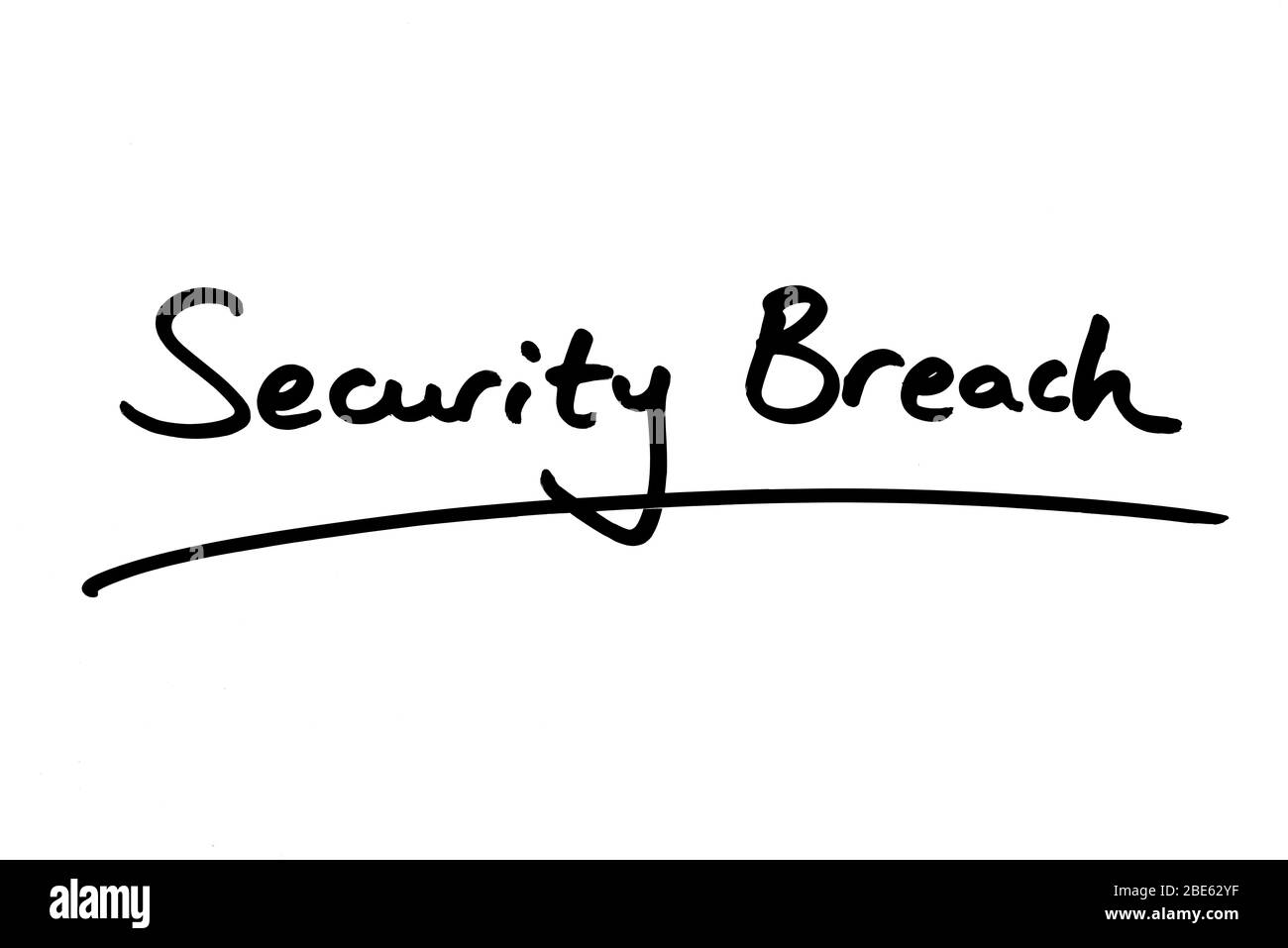 Security Breach handwritten on a white background Stock Photo Alamy