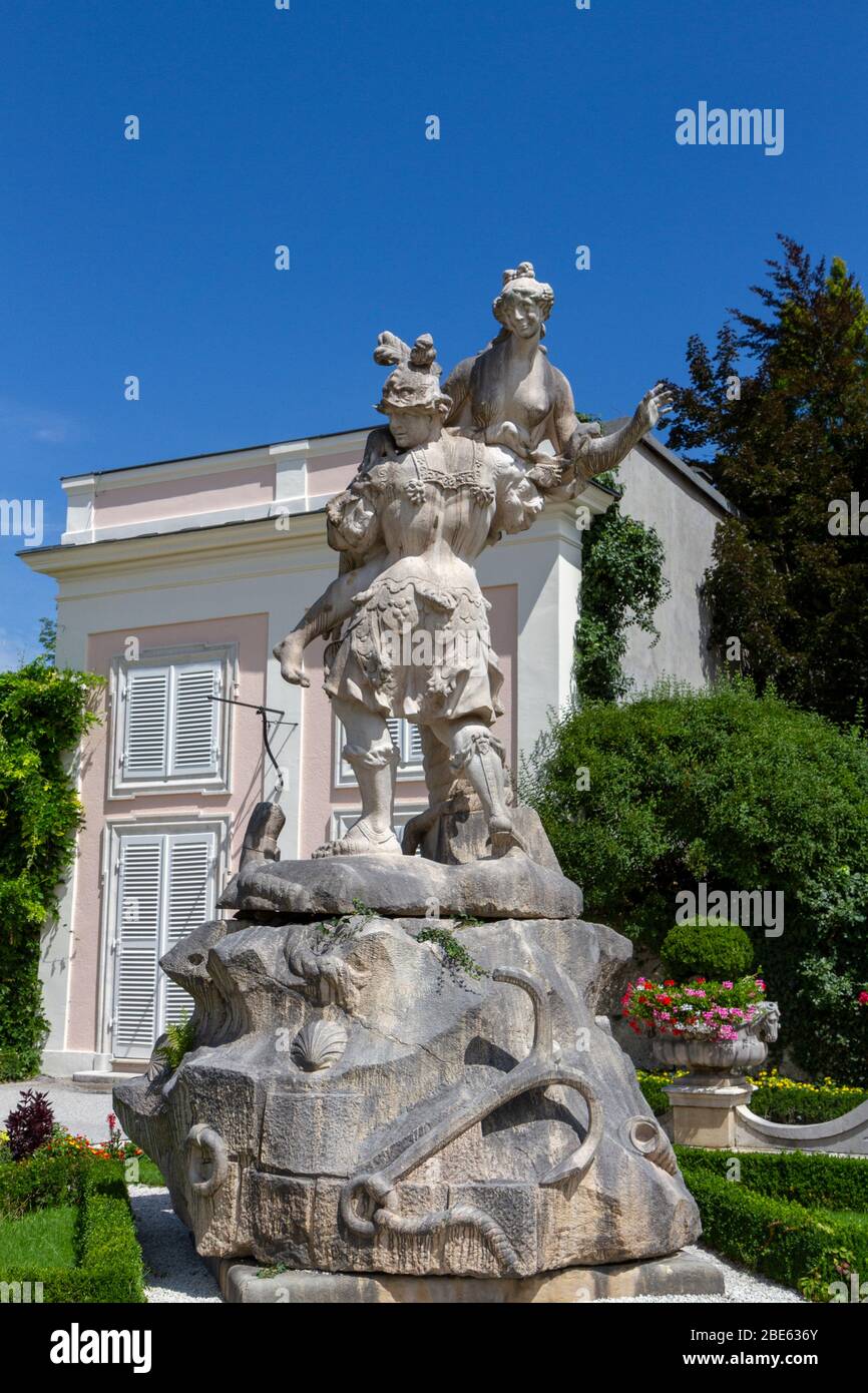 Sculpture in the grounds/gardens of Schloss Mirabell (Mirabell Palace), Salzburg, Austria. Stock Photo