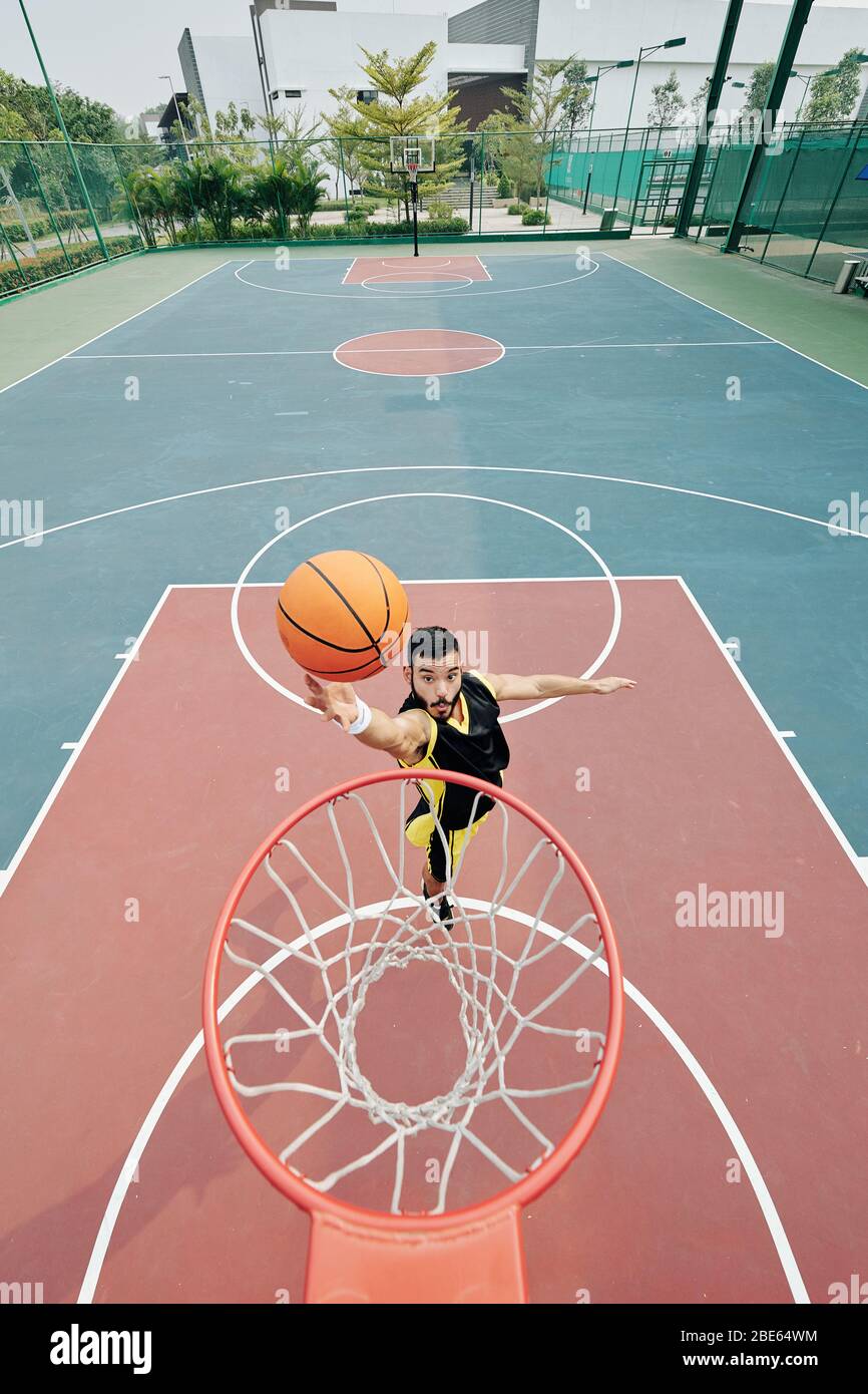 Throwing to the Basket - Basketball Court in the Spotlight