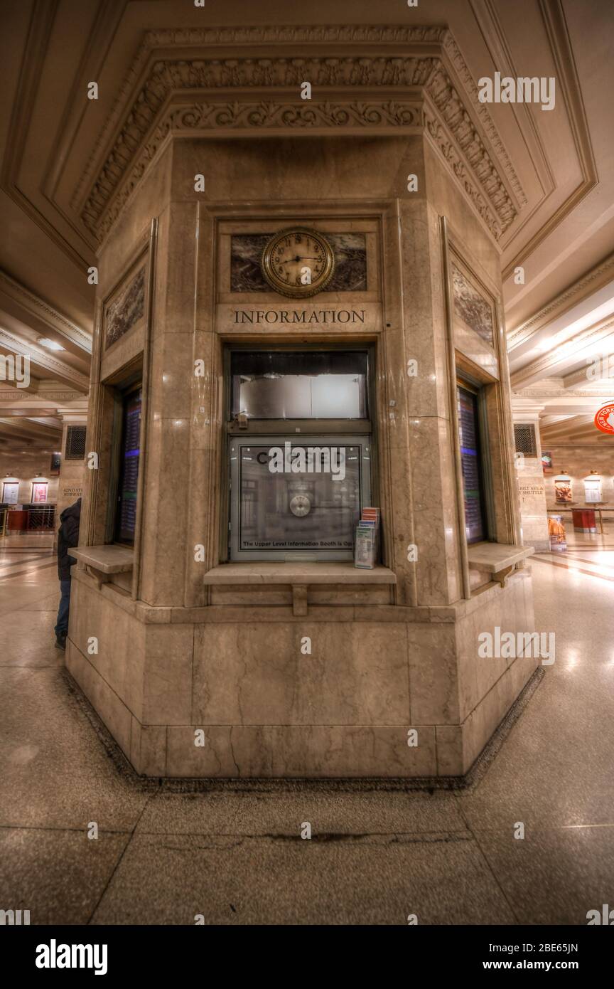 Information booth closed at Grand Central Terminal in new New York ...