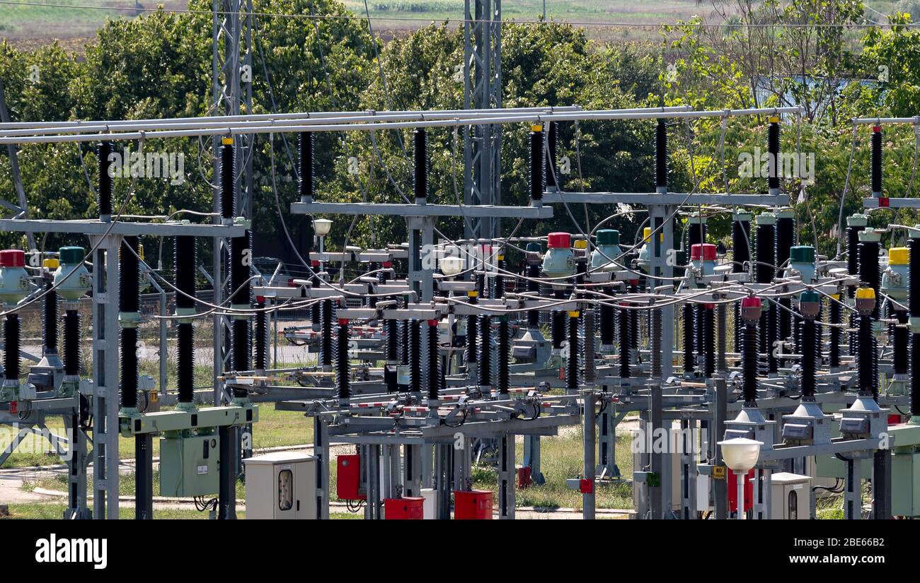 high voltage substation Stock Photo