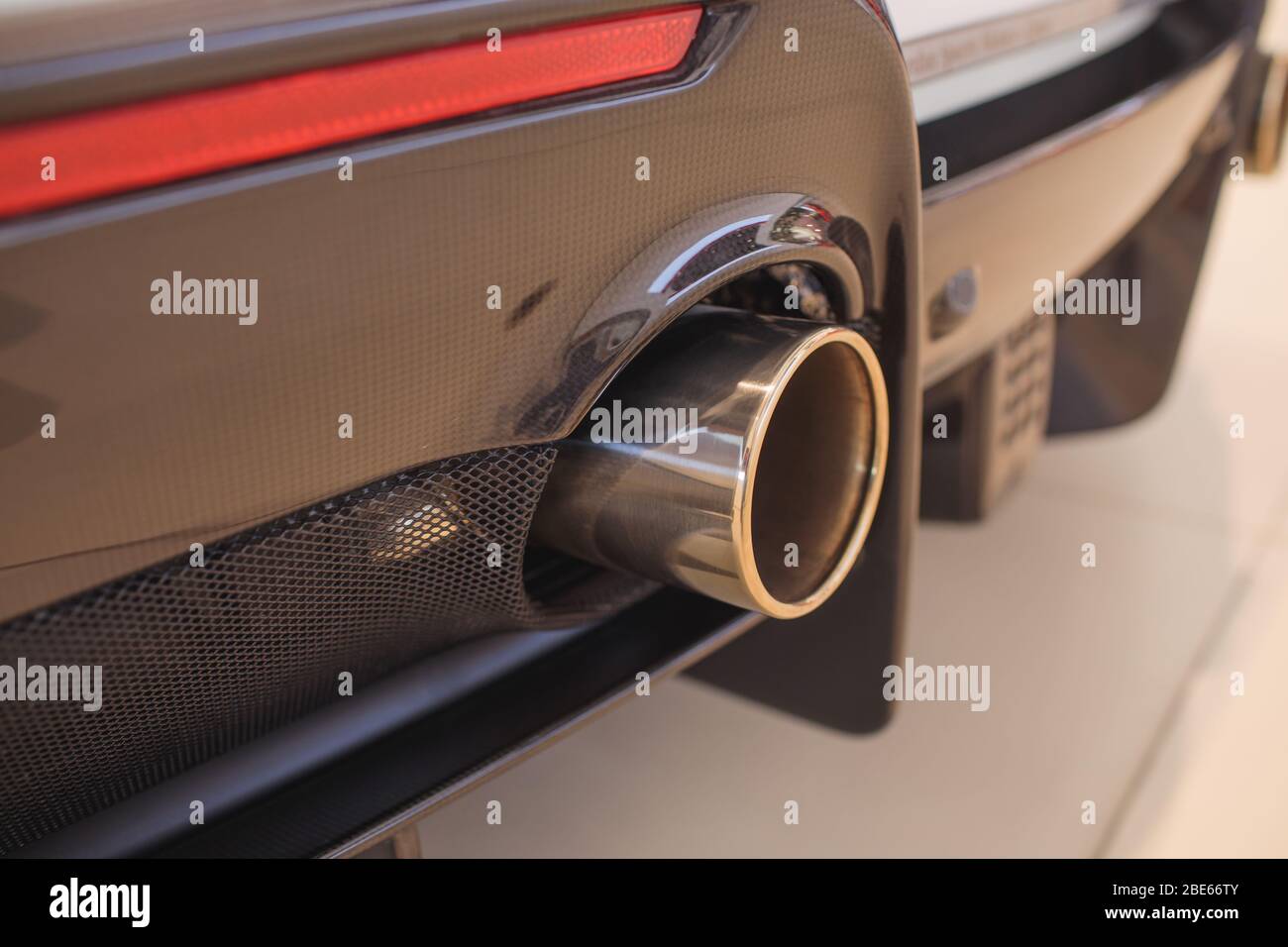 Car detailing series Clean exhaust pipe closeup Stock Photo Alamy