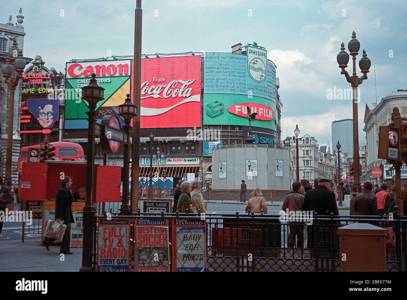 Piccadilly Circus, April 1979, London, England, Great Britain Stock ...
