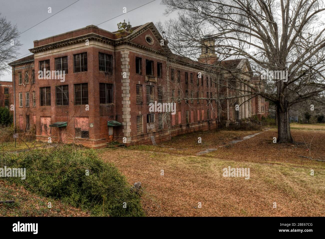 Abandoned Milledgeville Central State Hospital in Georgia Stock Photo