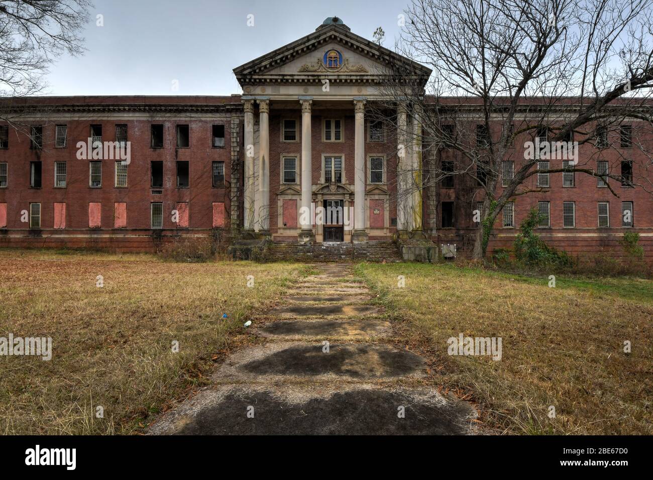 Abandoned Milledgeville Central State Hospital in Georgia Stock Photo
