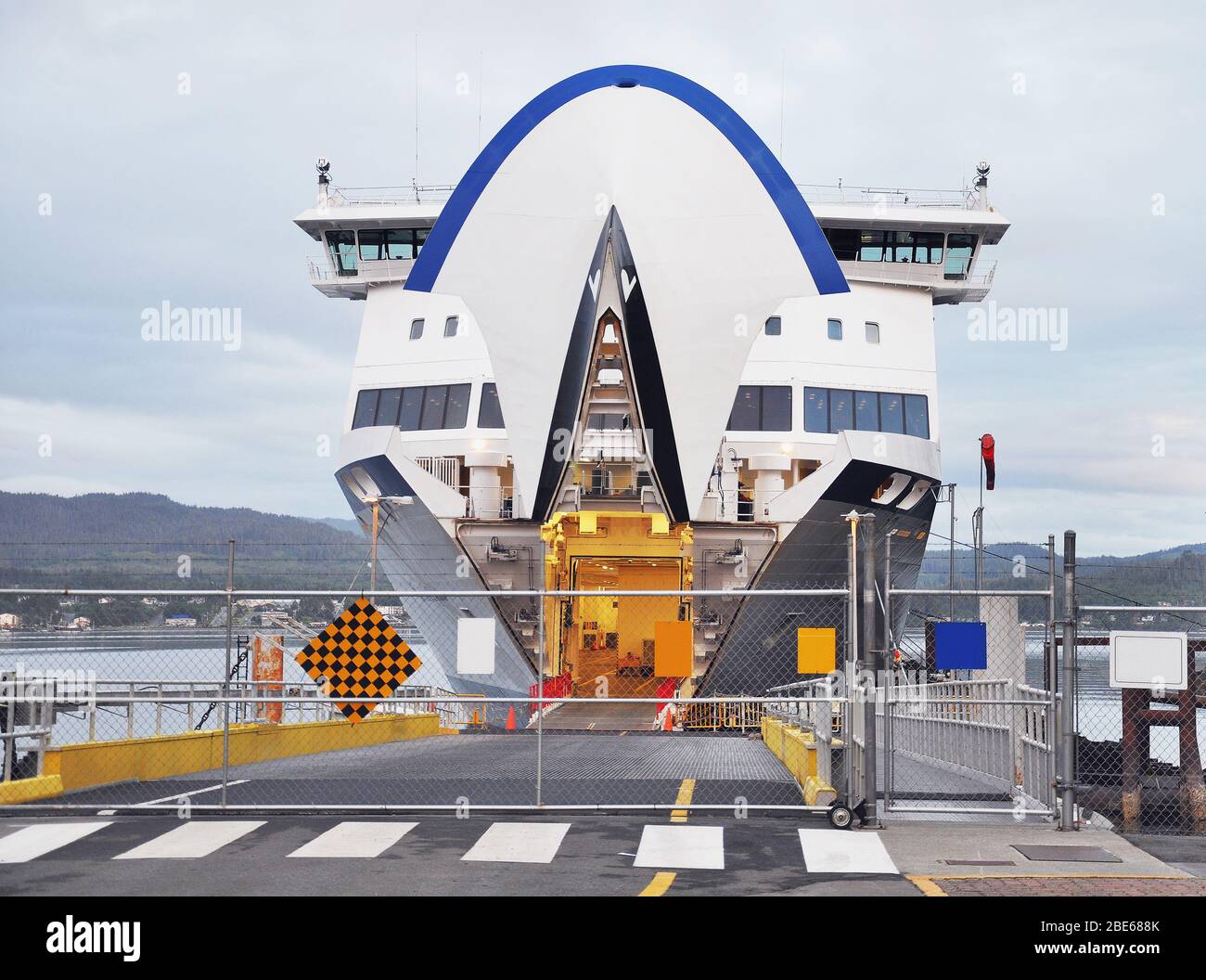 Passenger ferry from Port Hardy to Prince Rupert is ready to depart at  early morning time Stock Photo - Alamy