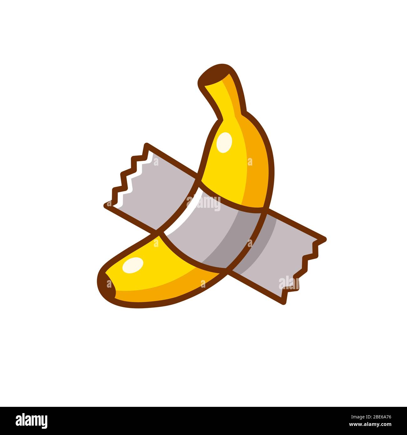 Banana taped to wall with duckt tape. Modern art installation. Vector clip  art illustration, cartoon drawing Stock Vector Image & Art - Alamy