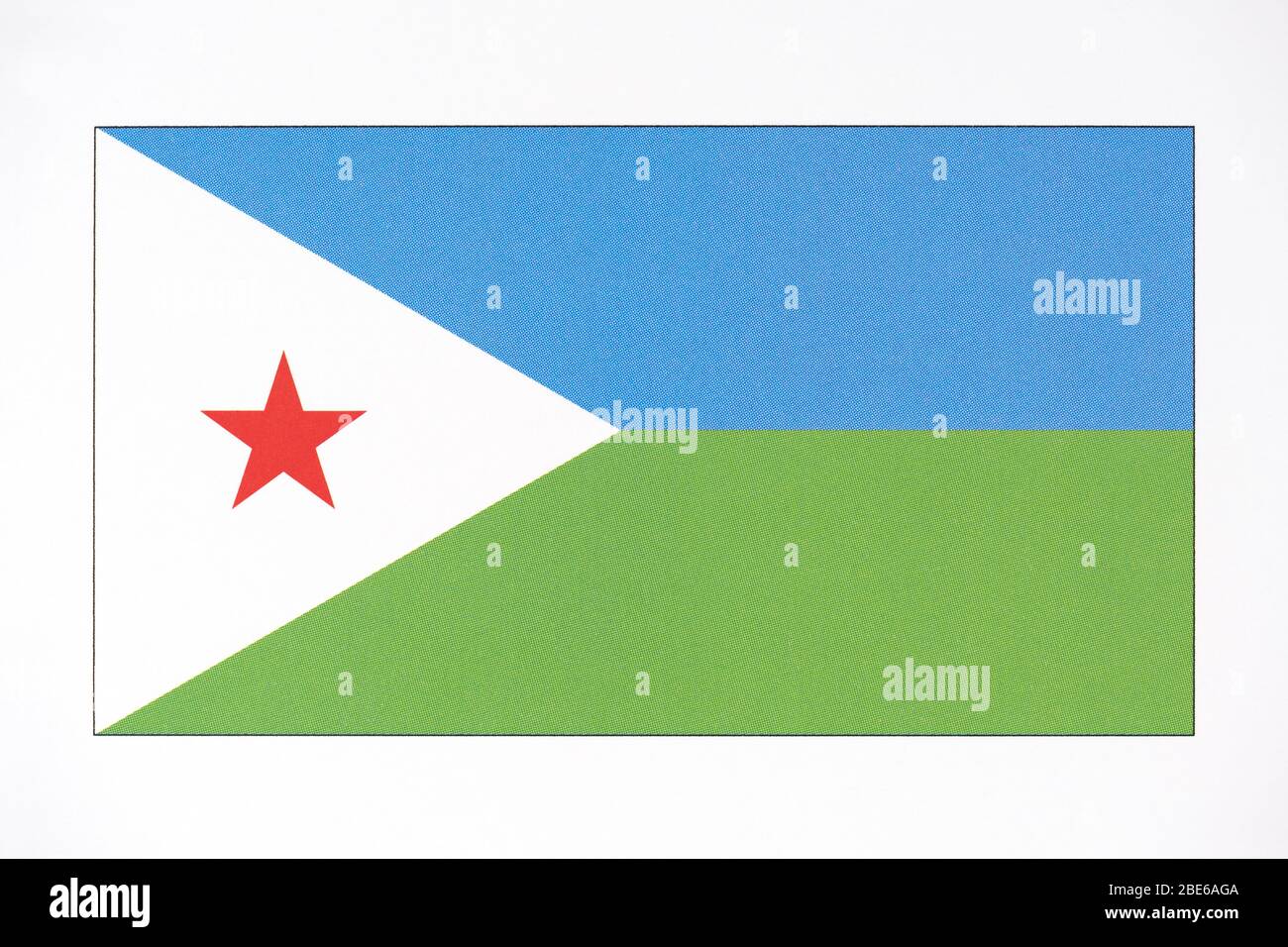 National flag of Djibouti. Stock Photo
