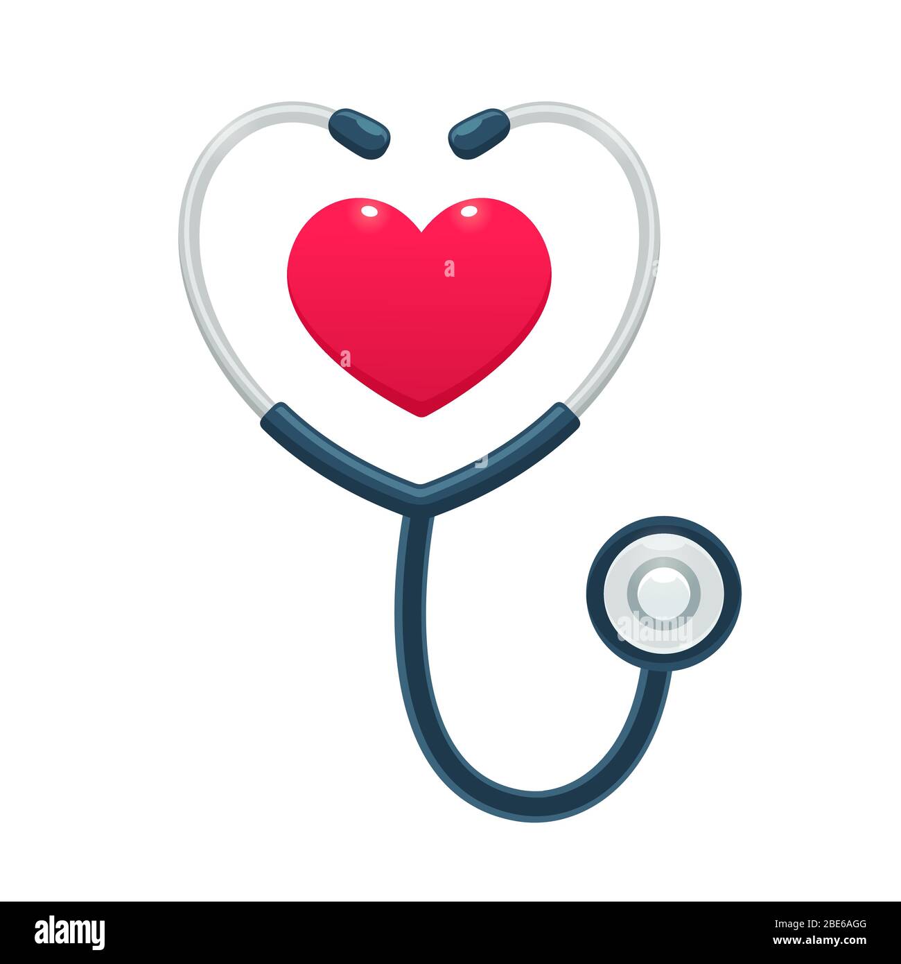 Medical stethoscope with heart icon. Health care and medicine worker symbol, isolated illustration Stock Vector Image & Art - Alamy