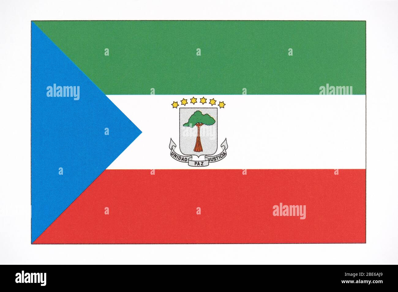 National flag of Equatorial - Guinea. Stock Photo