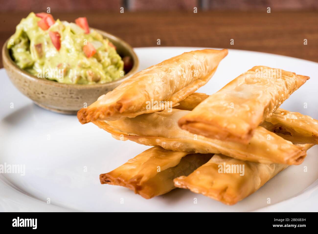 LatinAmerican appetizers called Tequenos made of fried wonton filled