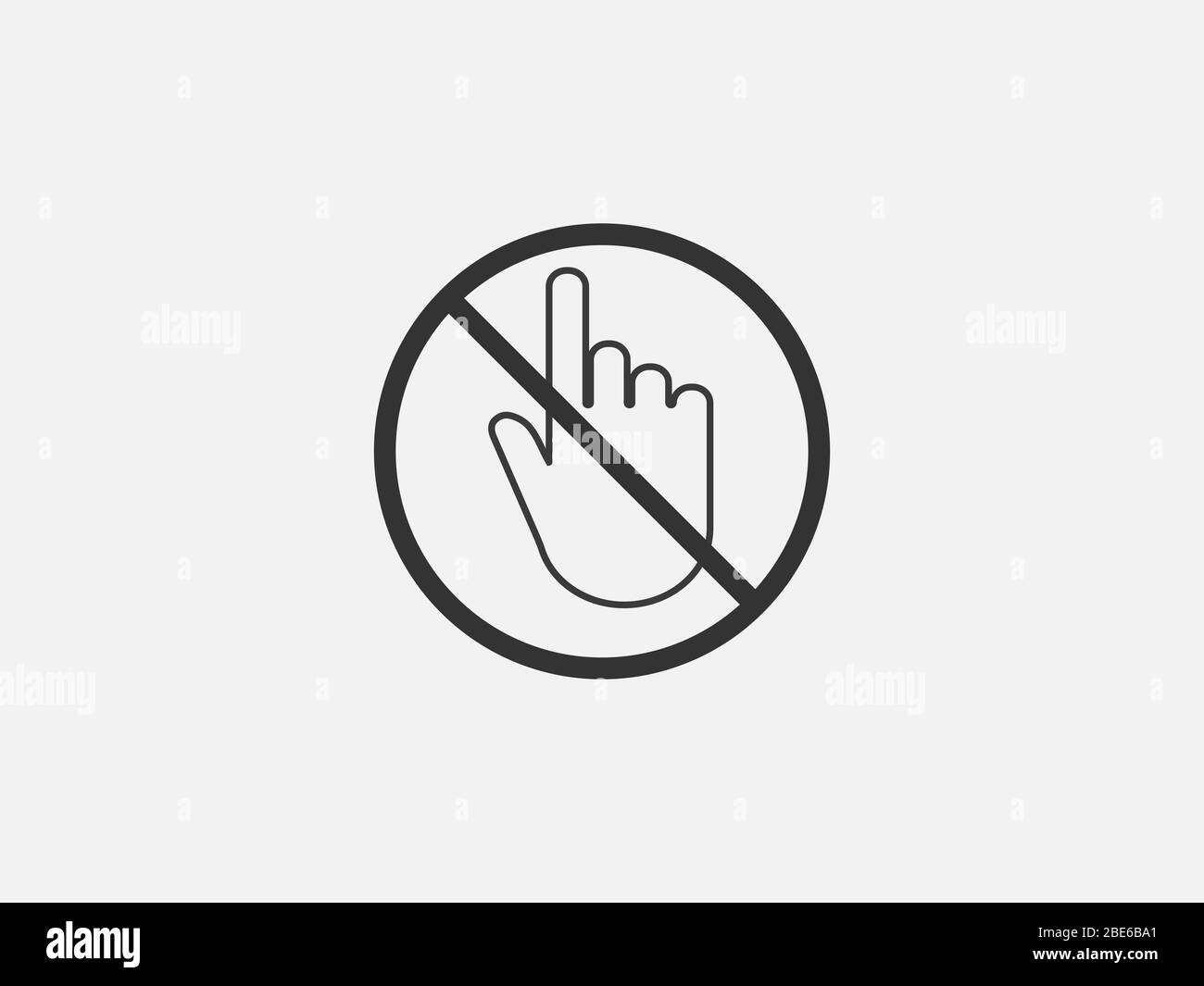 Do not touch icon. Vector illustration, flat design. Stock Vector