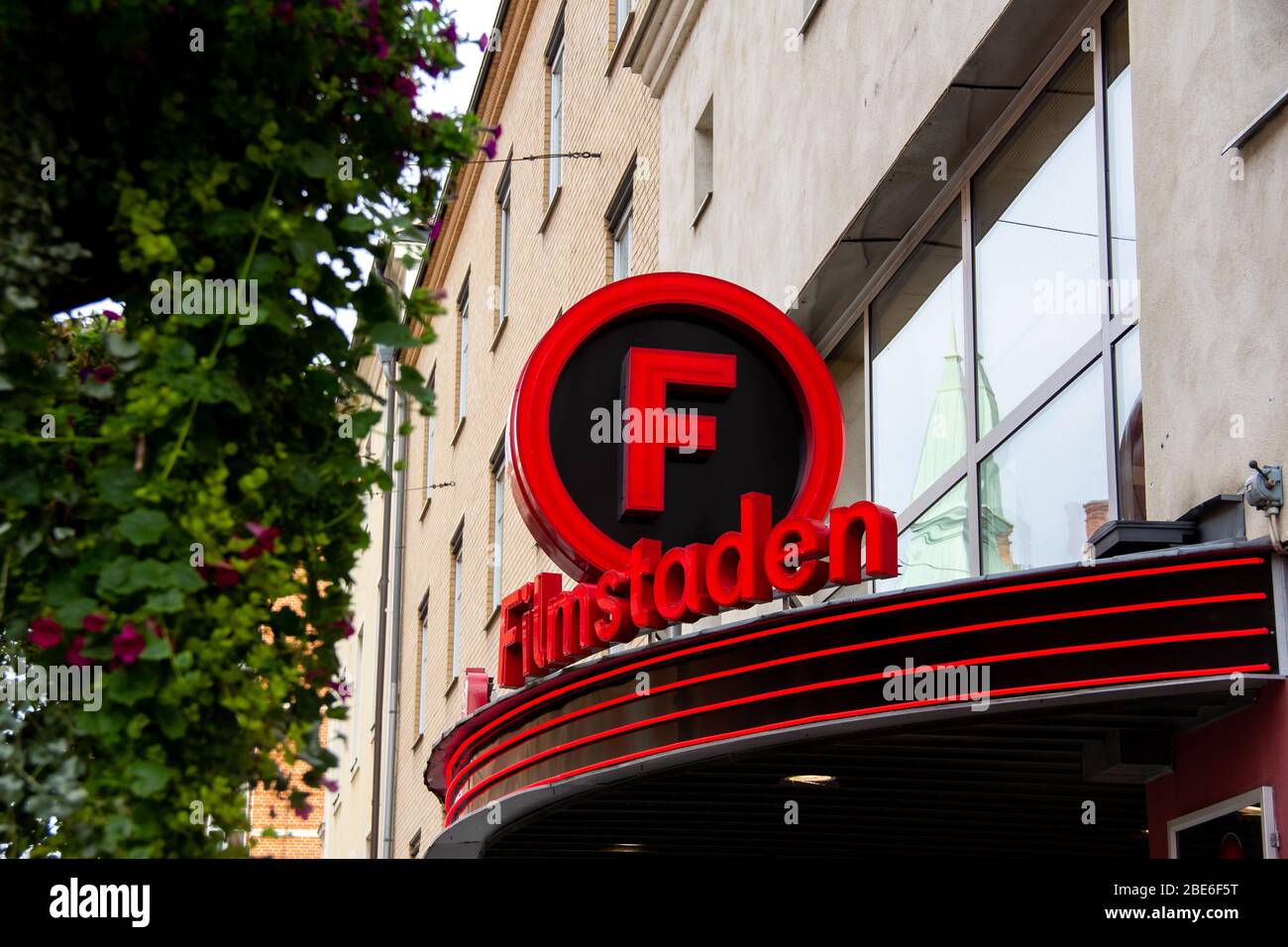 Malmö, Sweden - September 27, 2019: The formed cinema chain SF Bio has been rebranded to Filmstaden. Here is their entrance to one of the cinemas down Stock Photo
