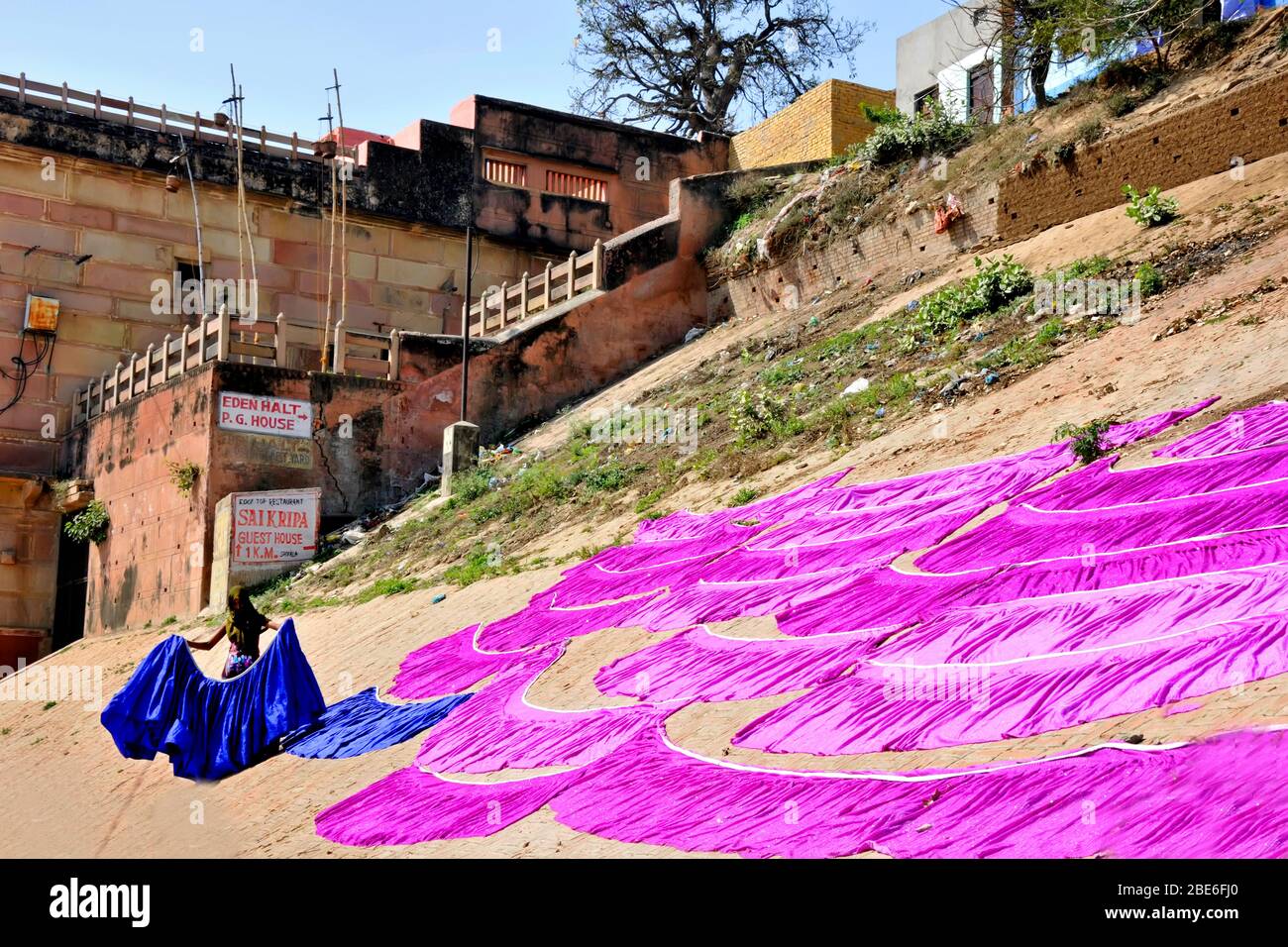 dhobi ghat at varanasi uttar pradesh india Stock Photo