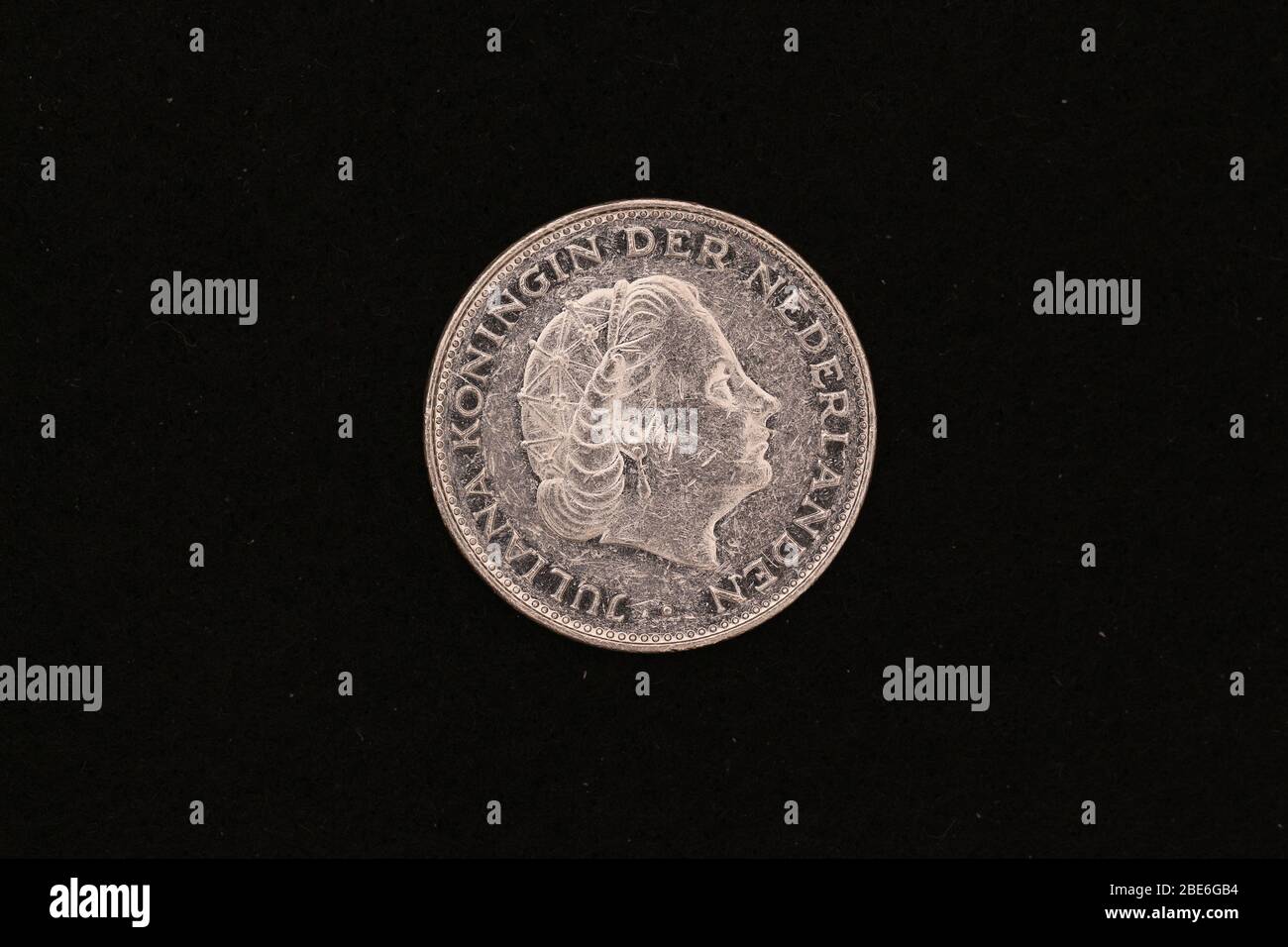 Großaufnahme einer ehemaligen Holländischen 2,5 Gulden Münze Stock Photo
