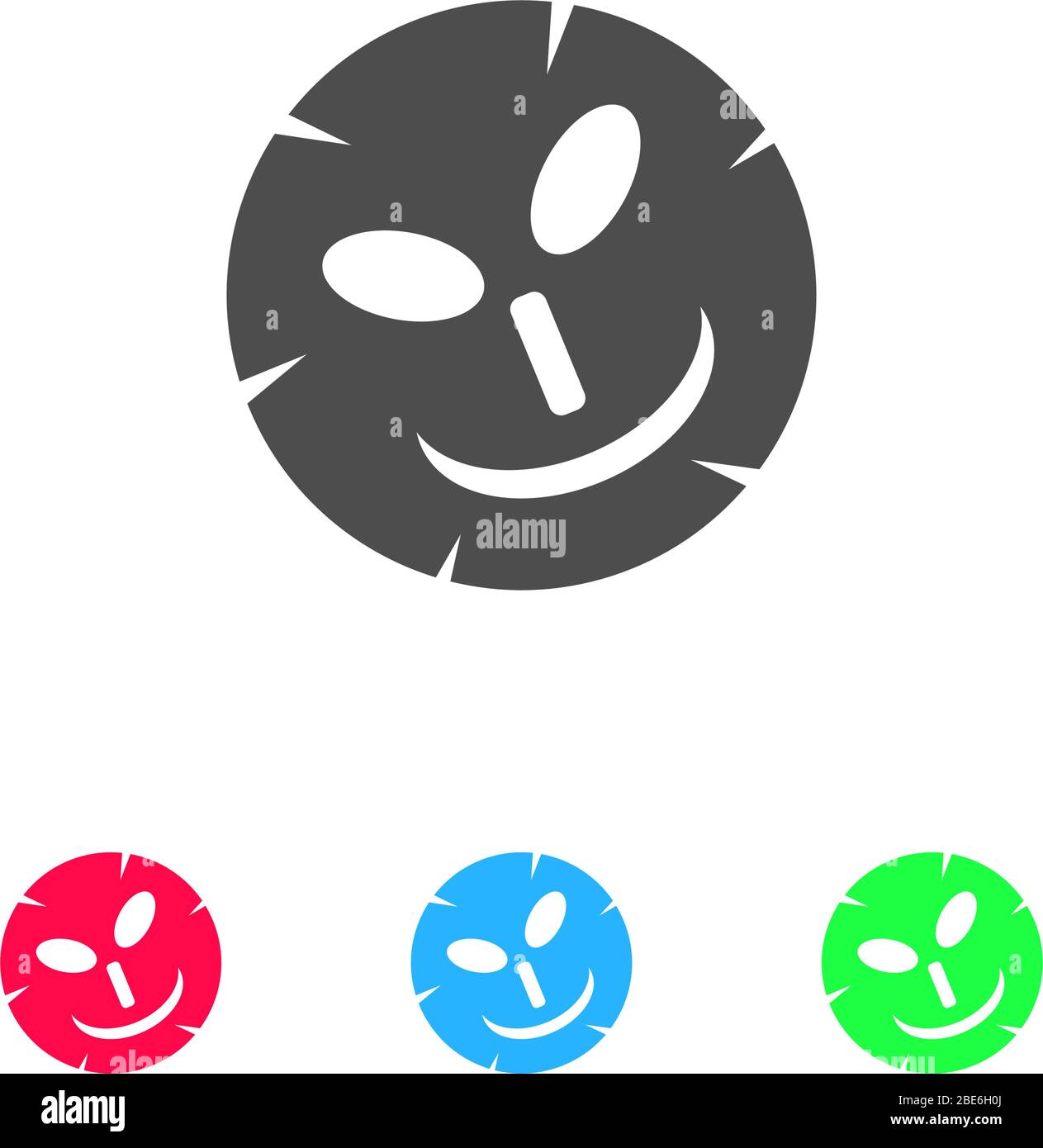 Cosmetic mask icon flat. Color pictogram on white background. Vector ...