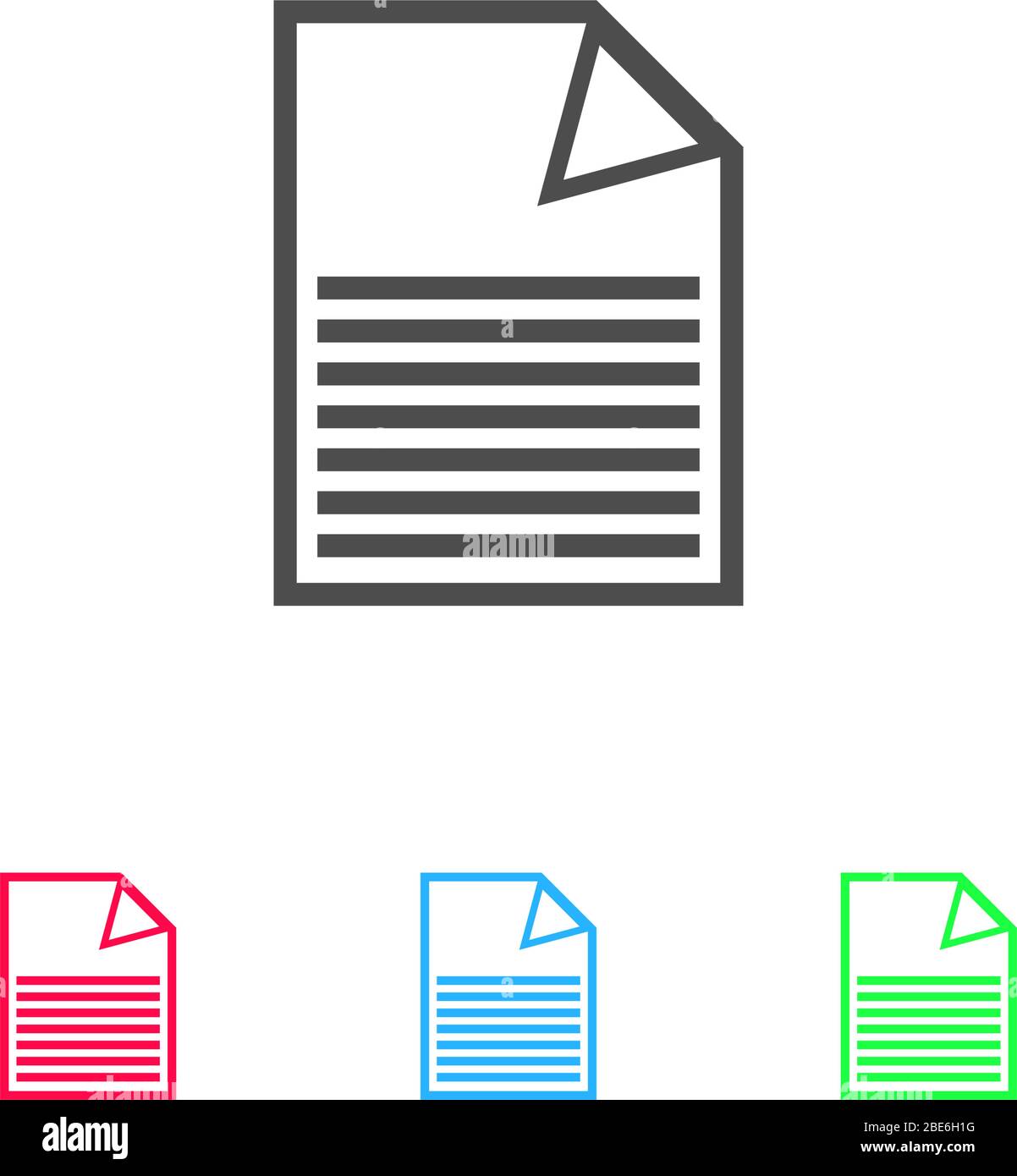 Document icon flat. Color pictogram on white background. Vector ...
