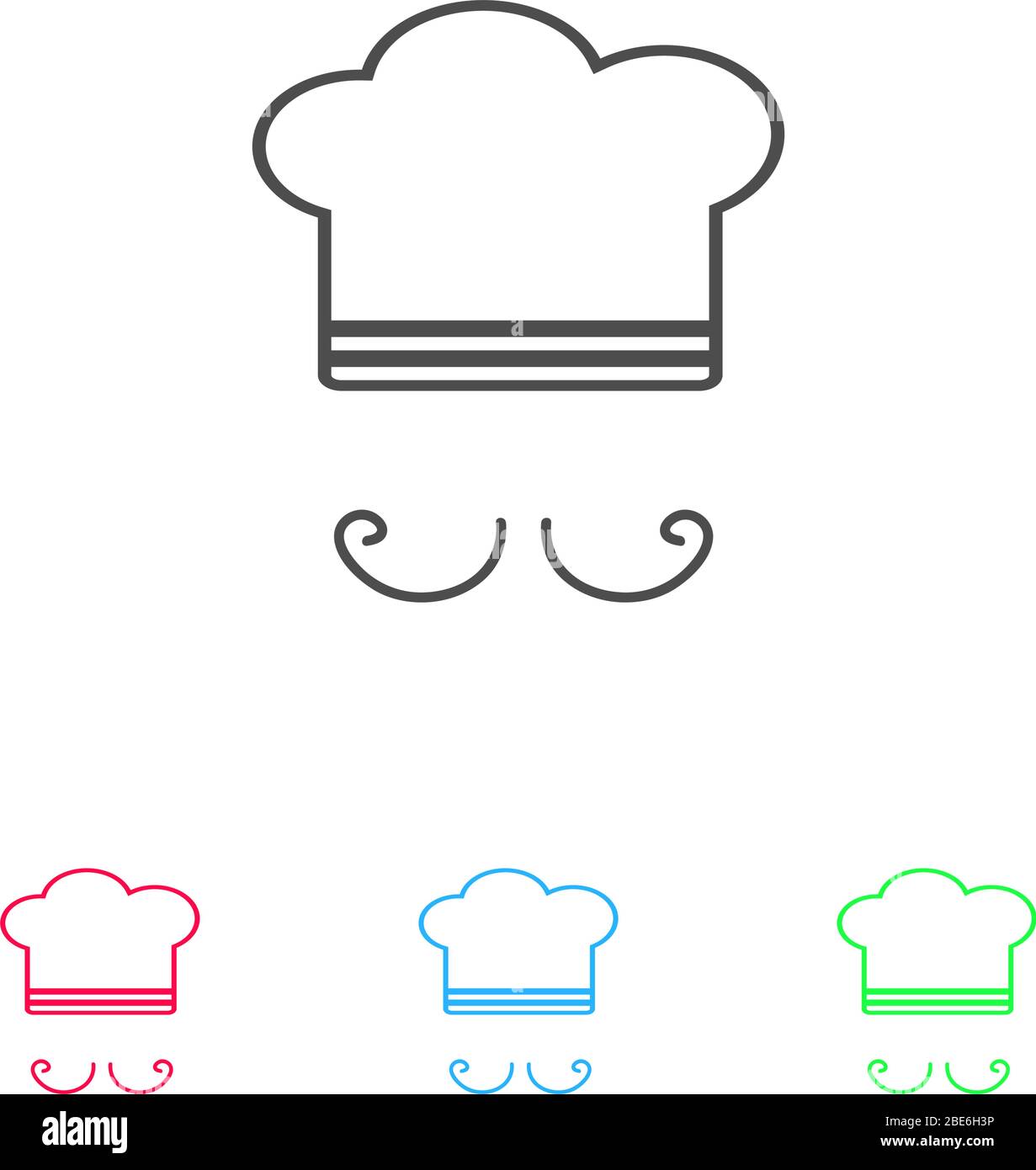 Chef icon flat. Color pictogram on white background. Vector ...