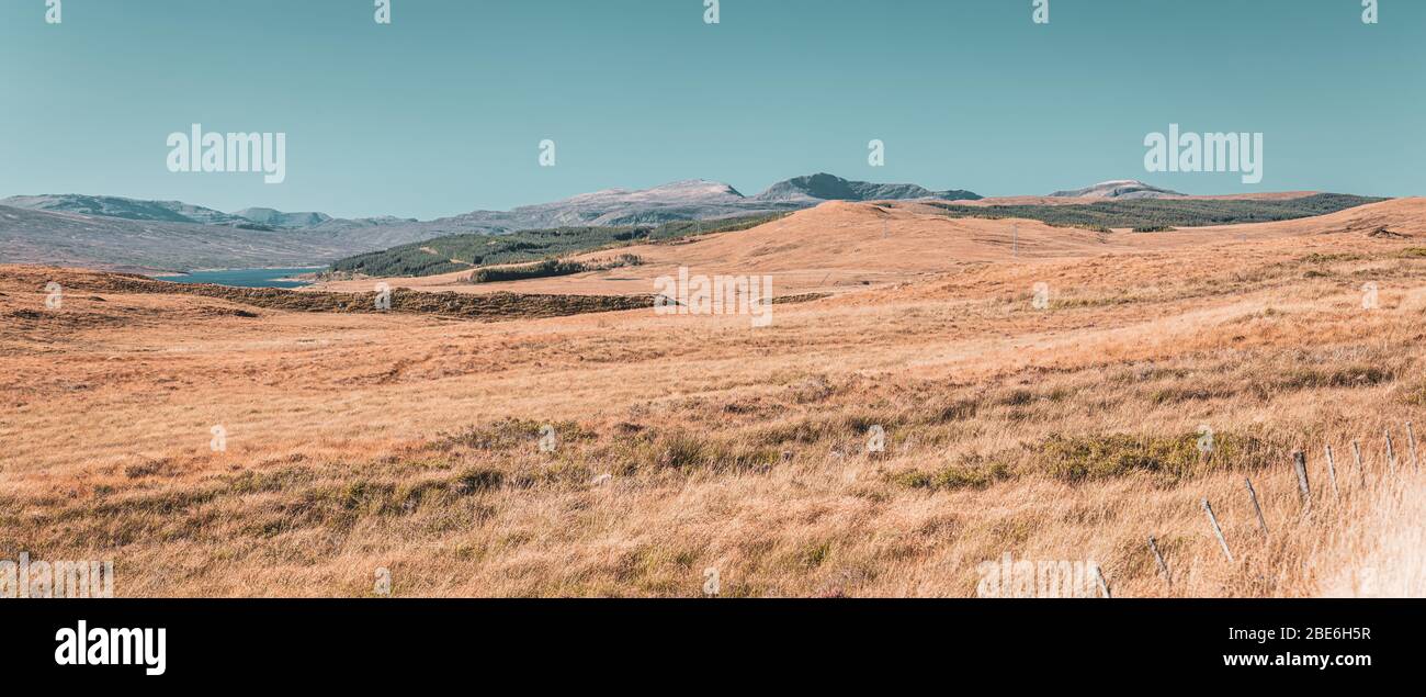 Scenic mountain range at bright autumnal day in the North West Highlands of Scotland Stock Photo