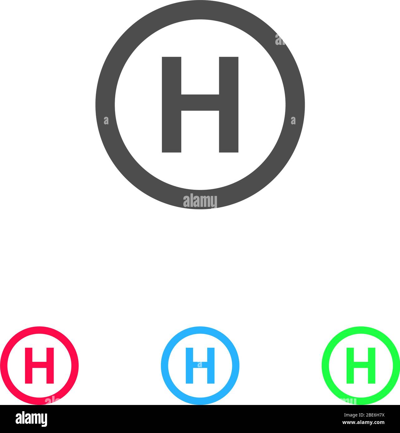 Helicopter landing icon flat. Color pictogram on white background