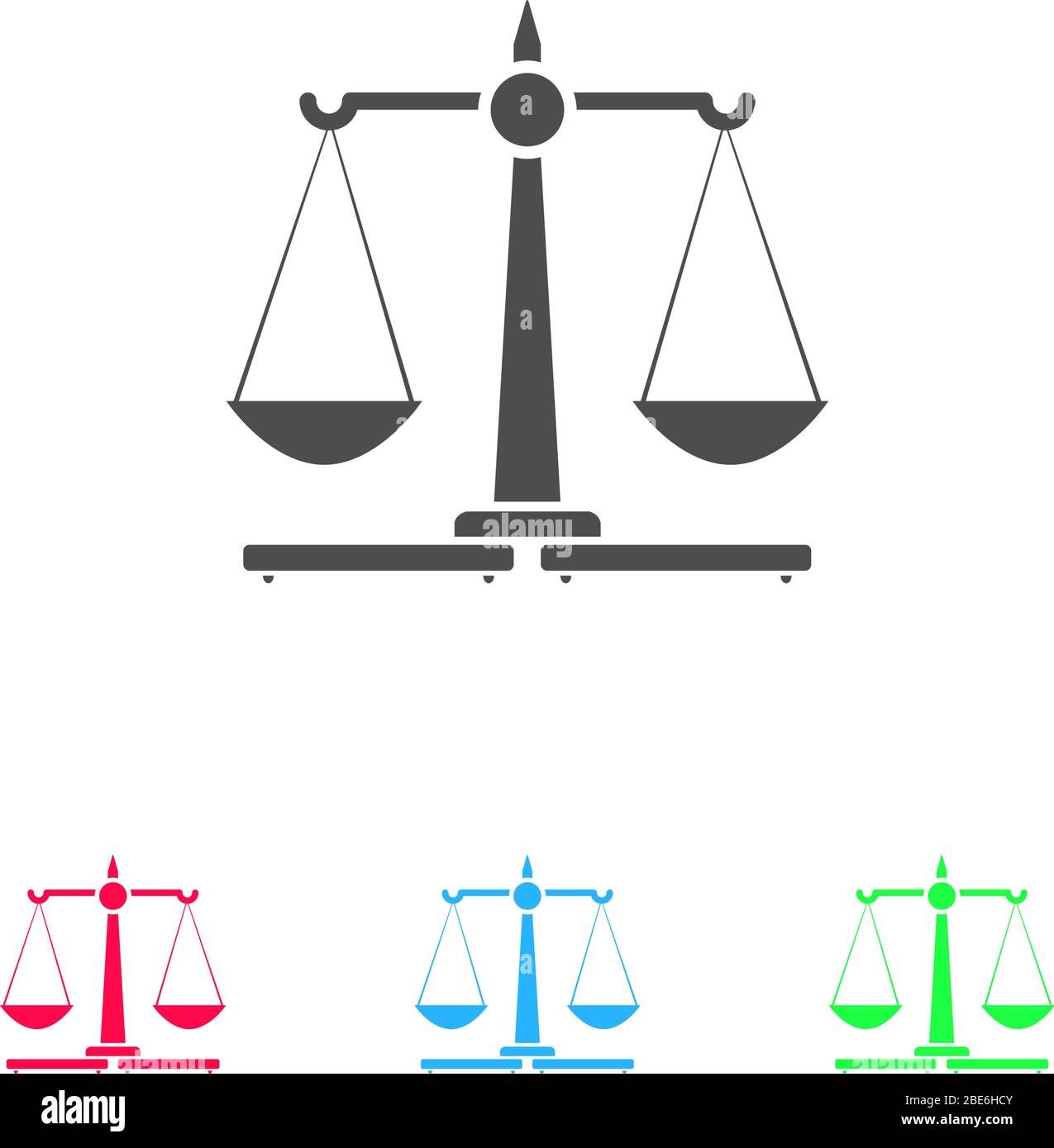 Justice Scales icon flat. Color pictogram on white background. Vector illustration symbol and bonus icons Stock Vector