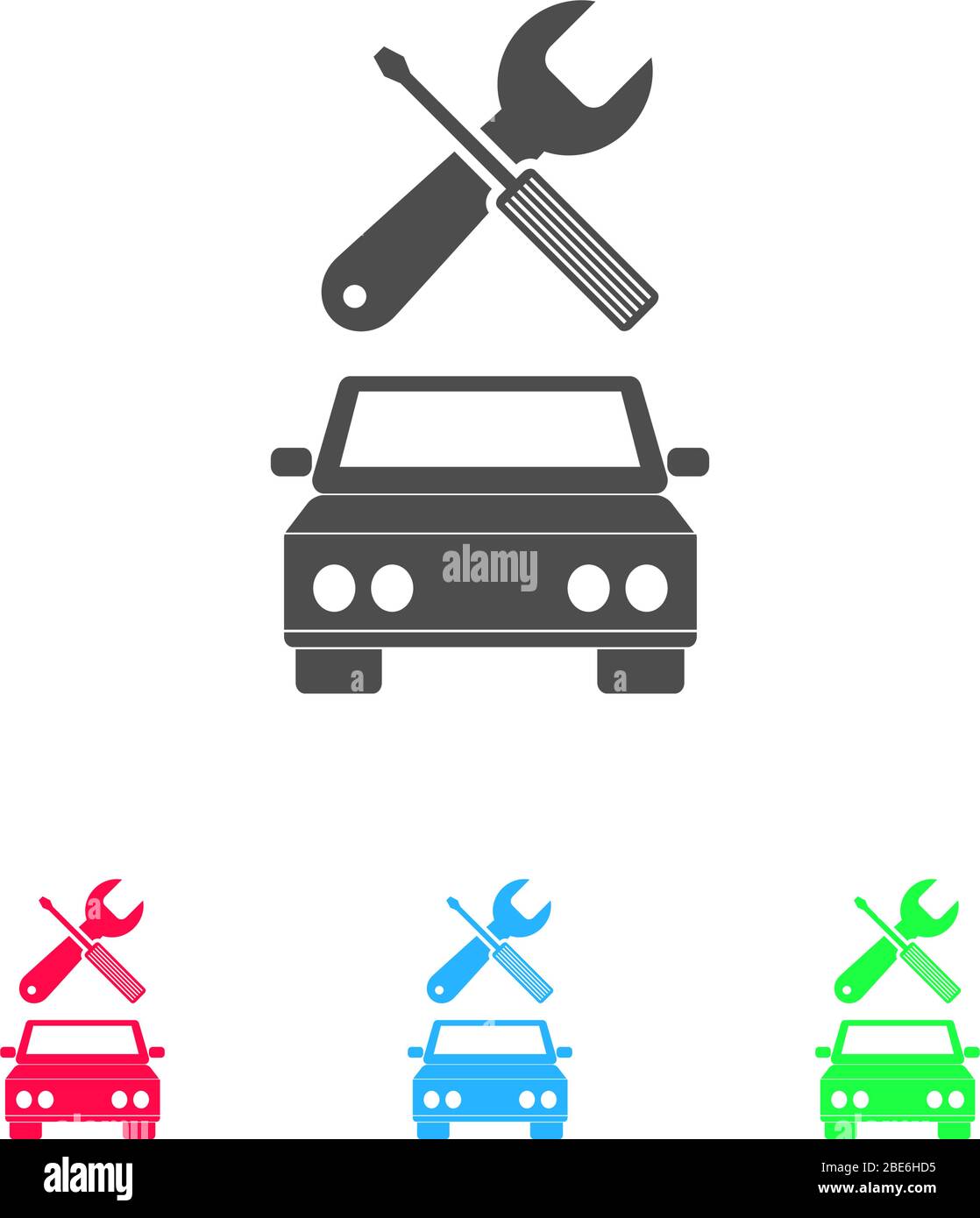 Car service icon flat. Color pictogram on white background. Vector ...