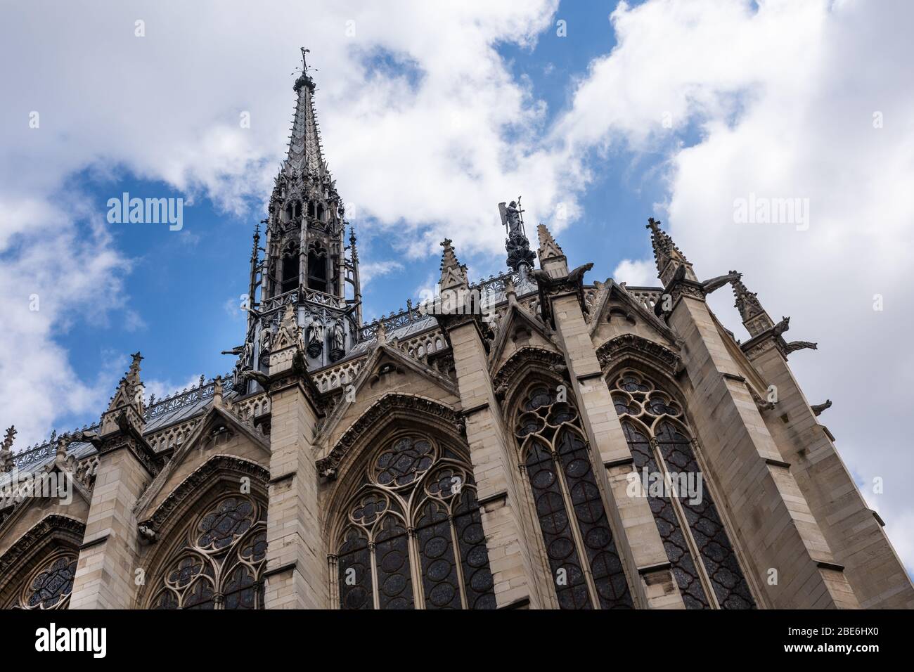 Holy Chapel (The Sainte Chapelle) in Paris, France. Gothic style architecture Stock Photo