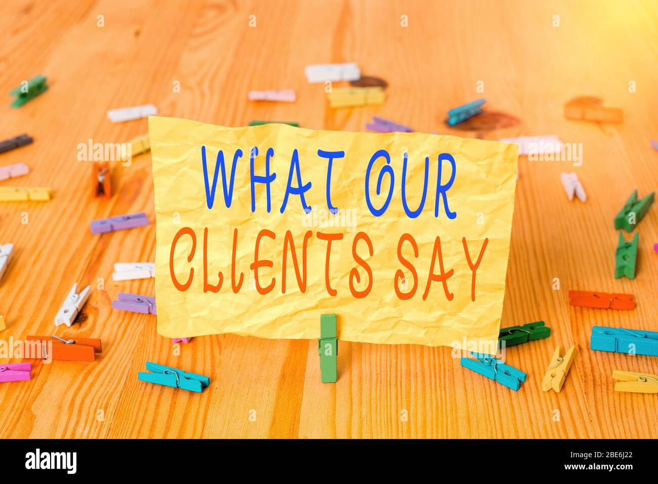 Writing note showing What Our Clients Say. Business concept for ...