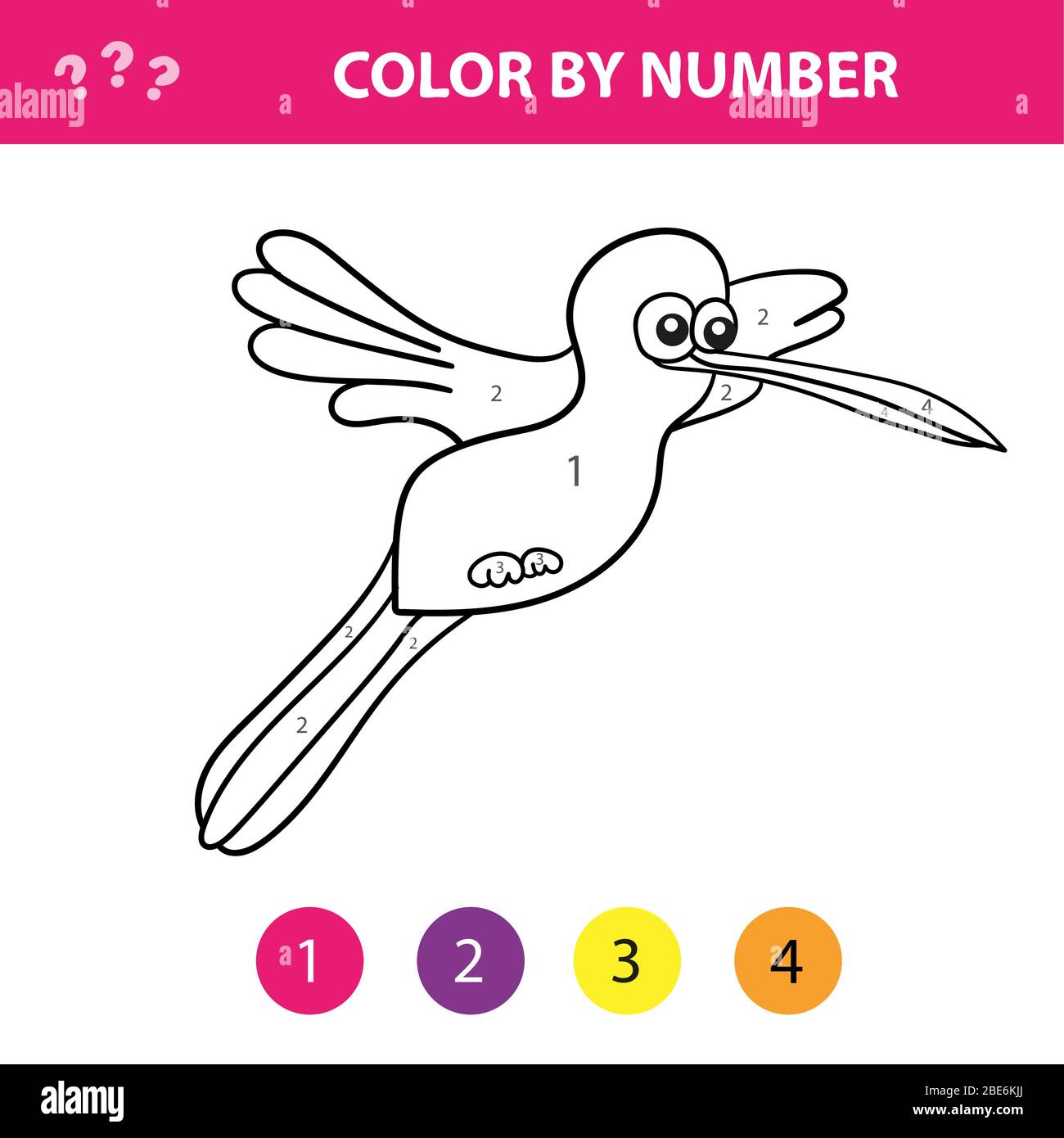 Download Educational Children Game Color The Picture By Number Coloring Book With Cute Bird Stock Vector Image Art Alamy