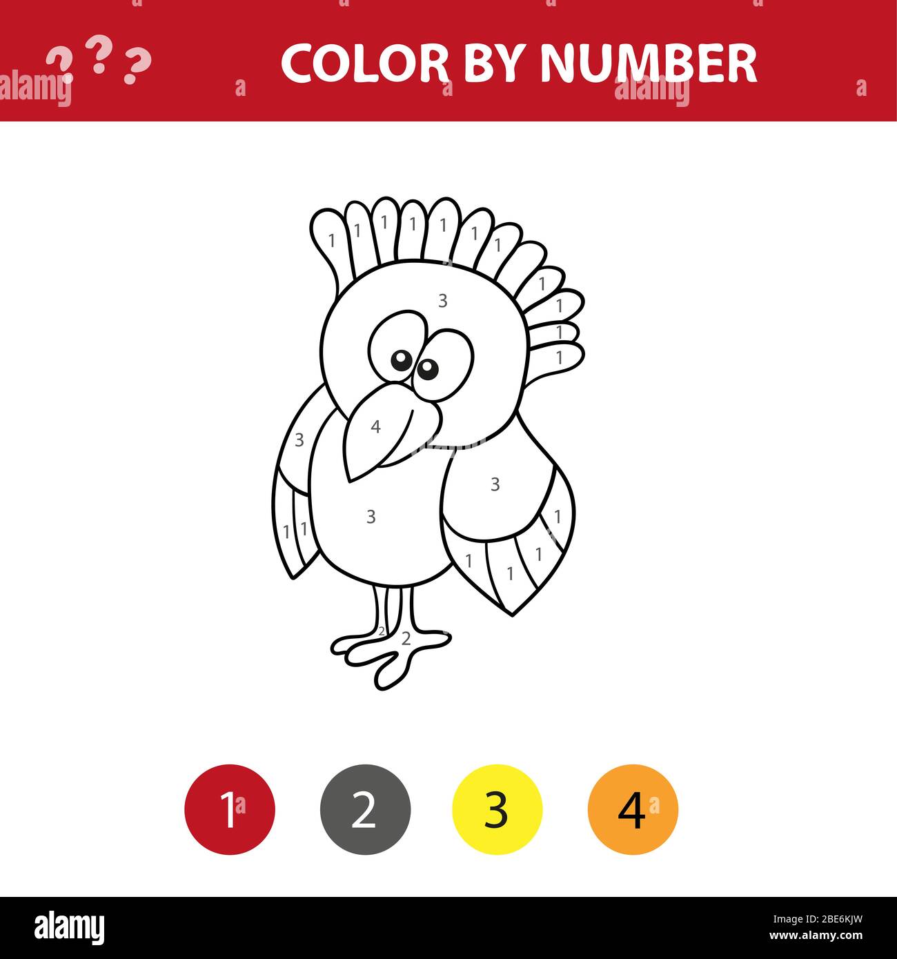 Educational children game. Color the picture by number. Coloring book ...