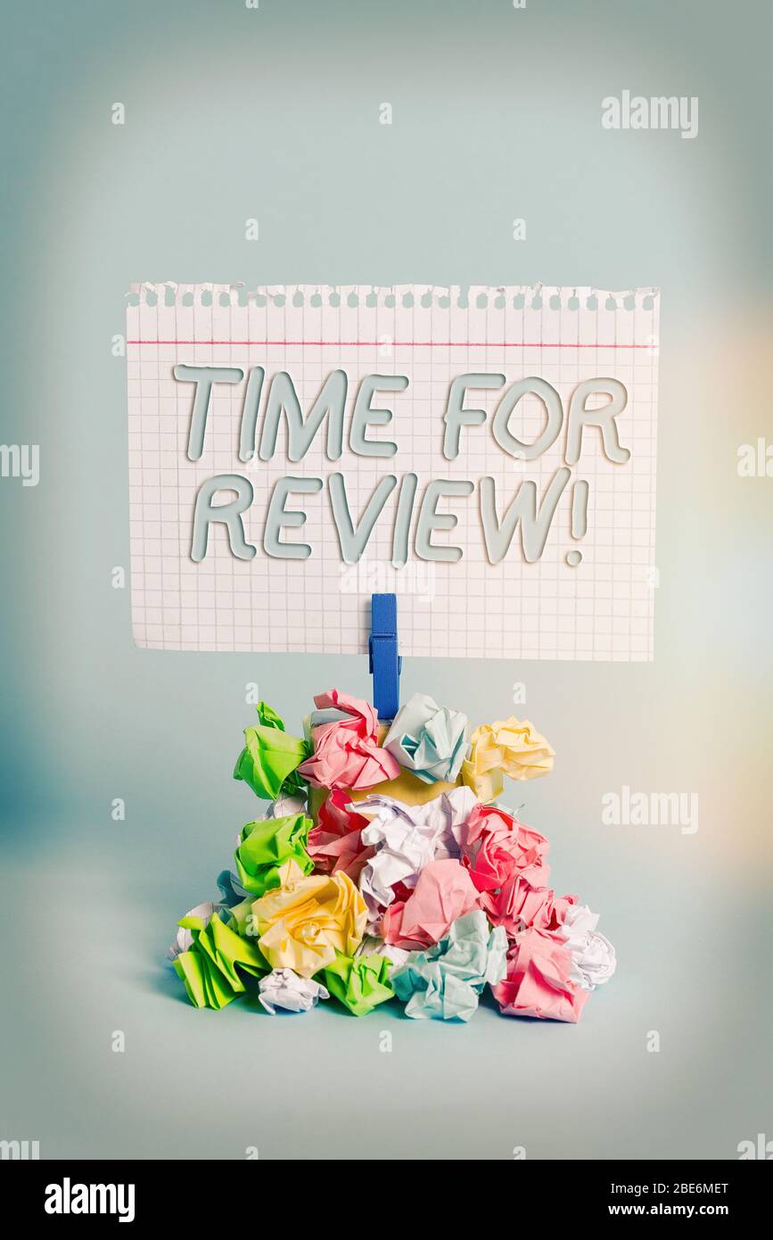 Writing note showing Time For Review. Business concept for review of a ...