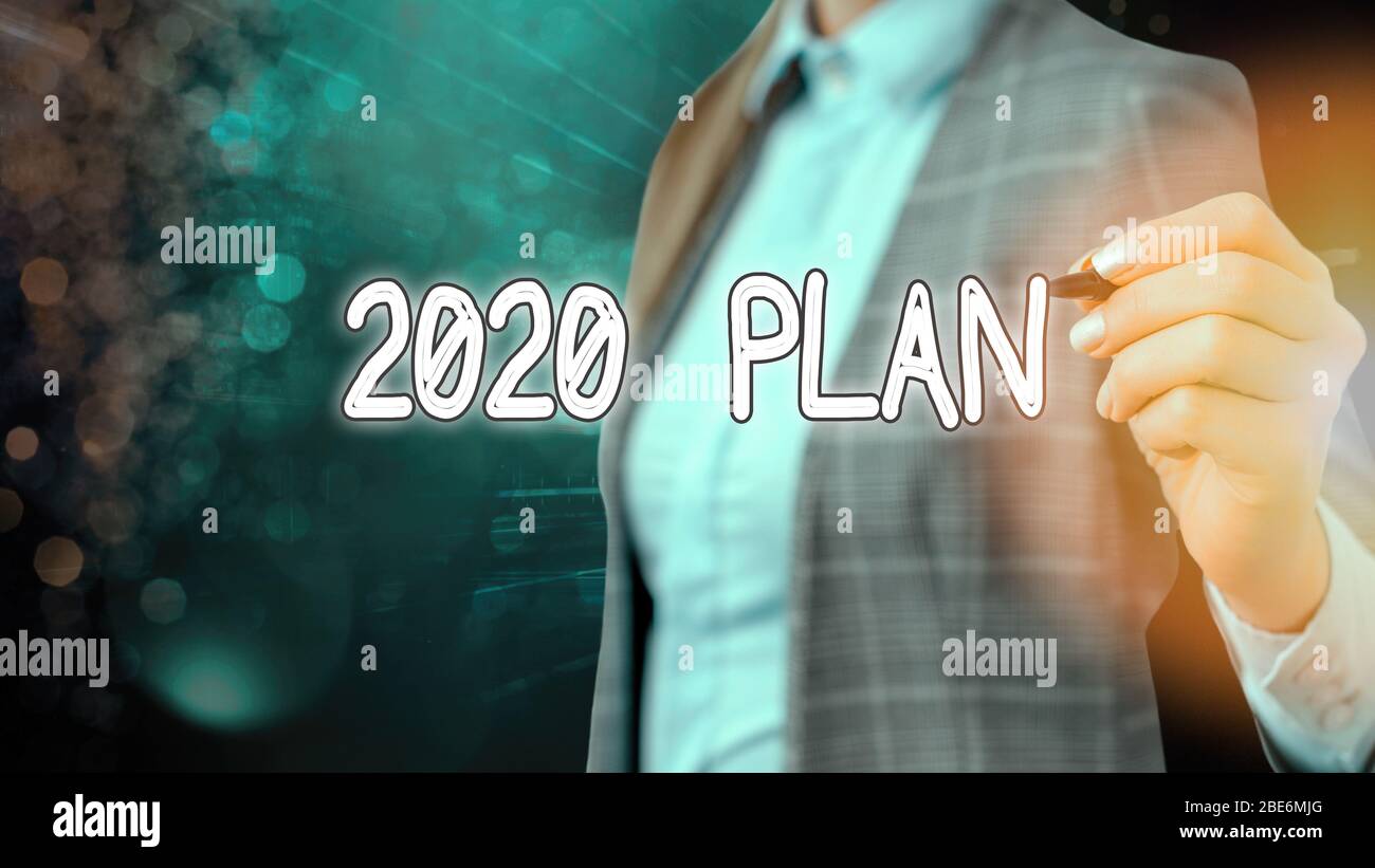 Writing note showing 2020 Plan. Business concept for Challenging Ideas ...