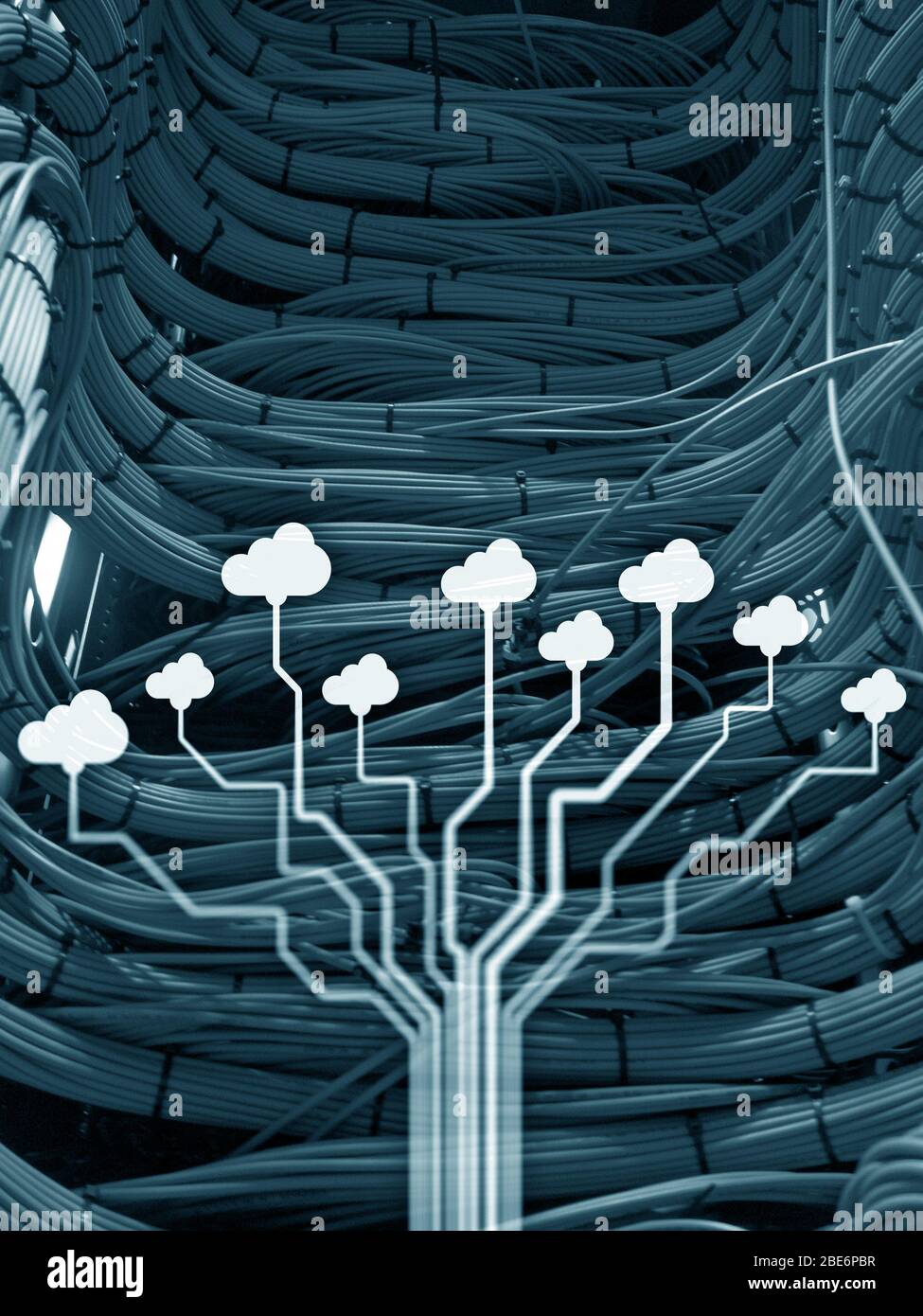 Cloud computing and connectivity concept 2020. Technology Book background. Stock Photo