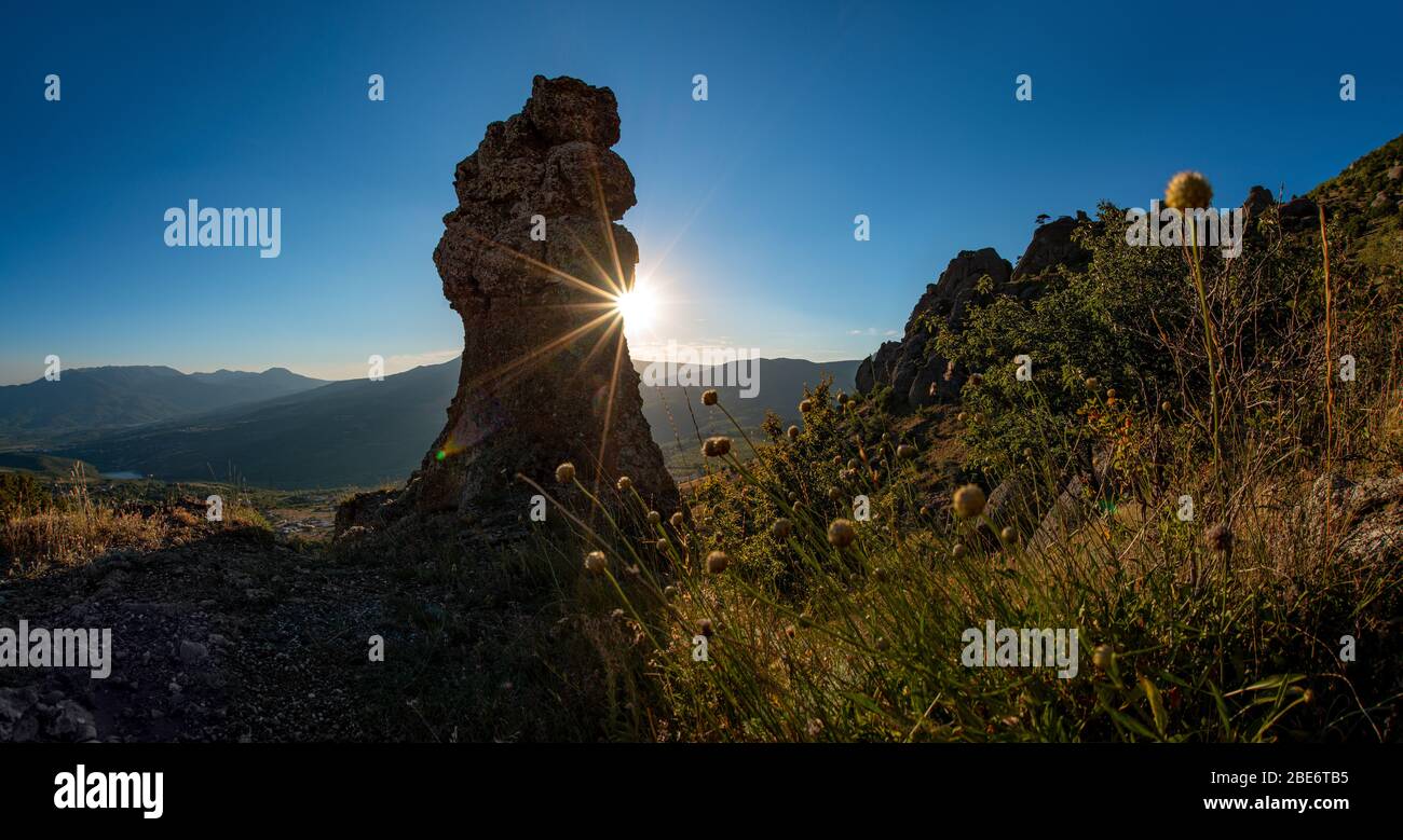 Beauty nature landscape Crimea, Mount Dimerdjy, horizontal photo Stock Photo