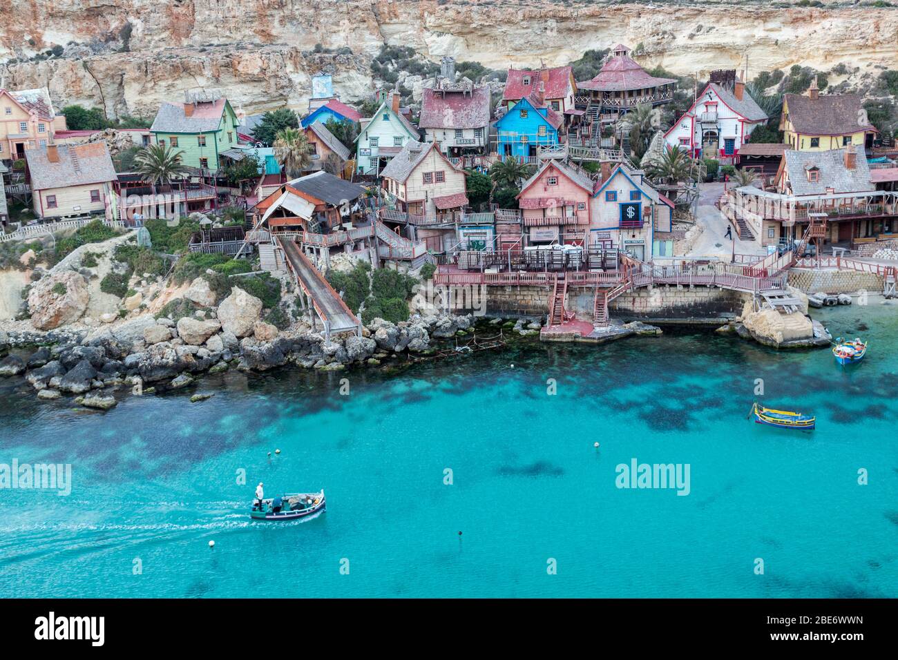 Popeye's Village film set, Malta Stock Photo