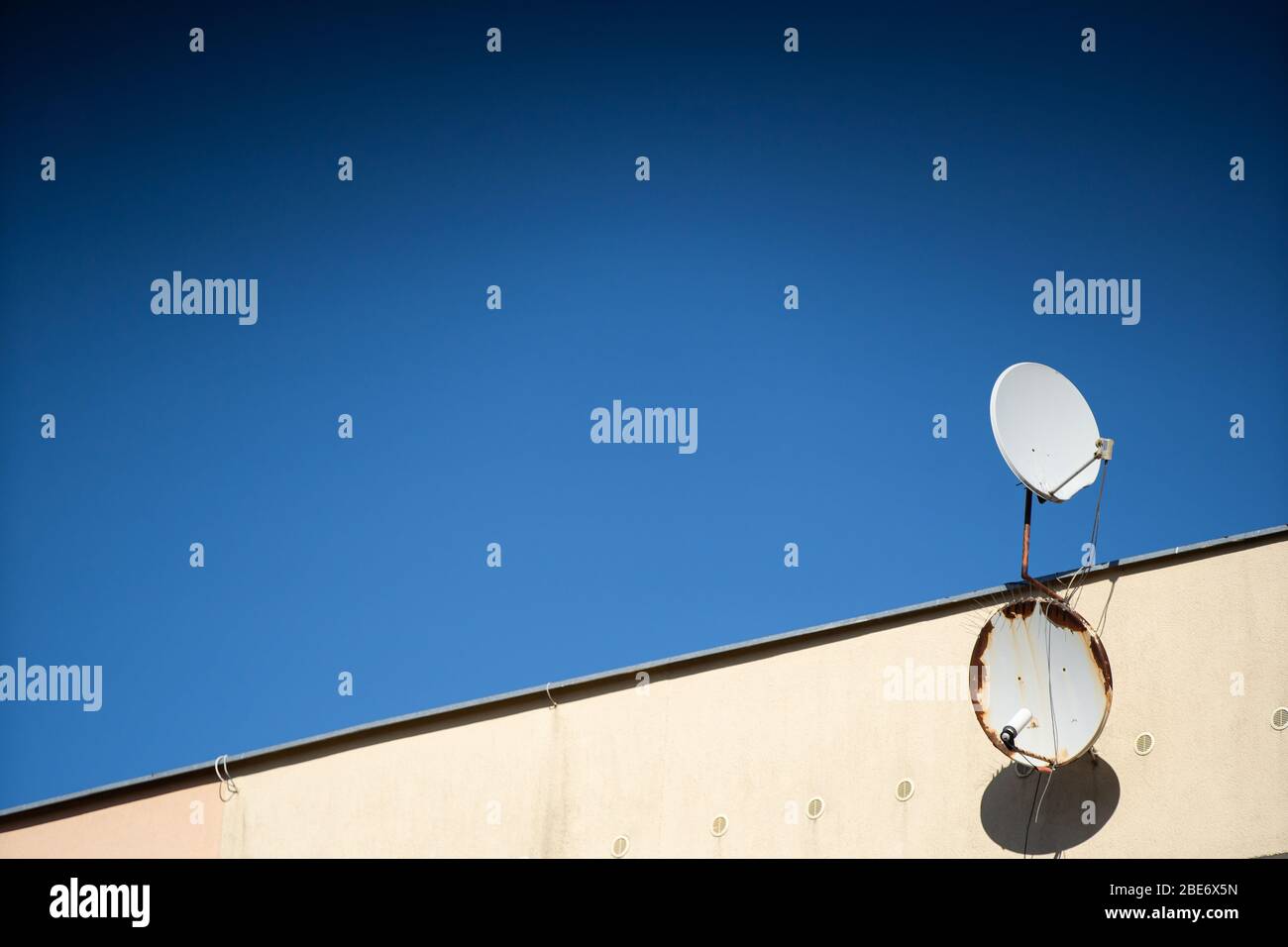 Round satellite dishes are receivers of waves
