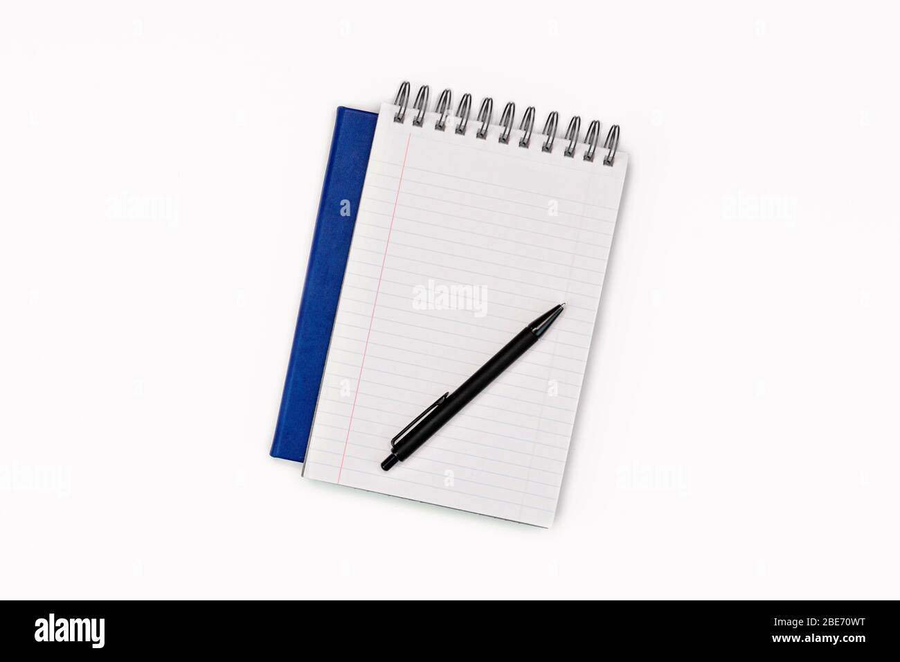White office desk table layout. note paper. diary, textbook, copy space