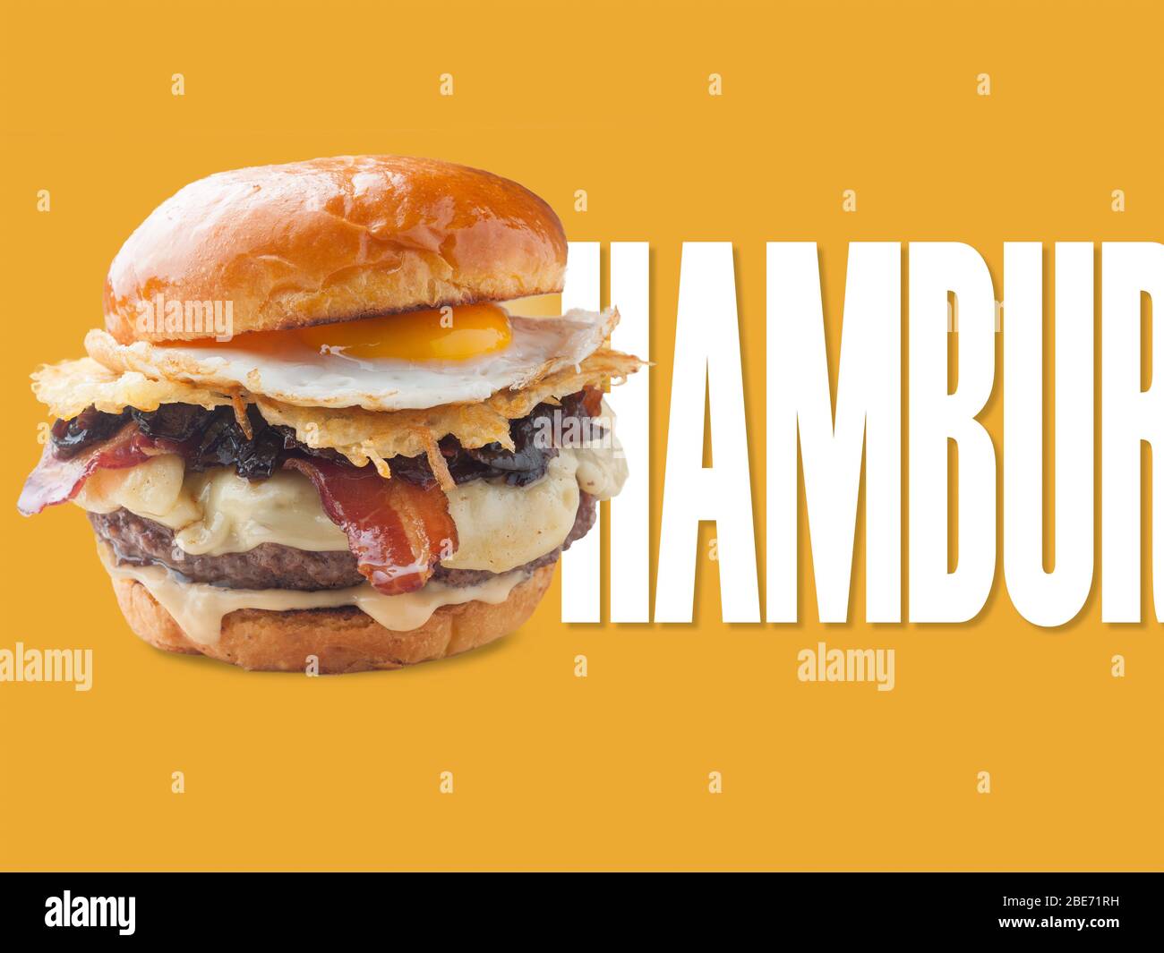 hamburger applied to notice design or promotional sign Stock Photo