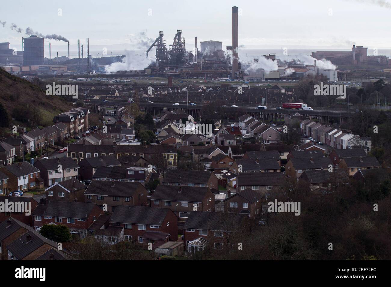 A view of Port Talbot Steelworks. Lewis Mitchell. Stock Photo