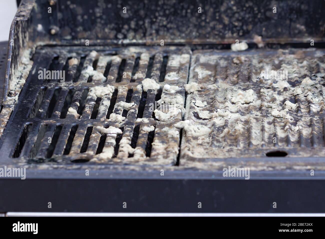 Mouldy Fungus Growing On A Used Outdoor Barbecue Grill Stock Photo Alamy