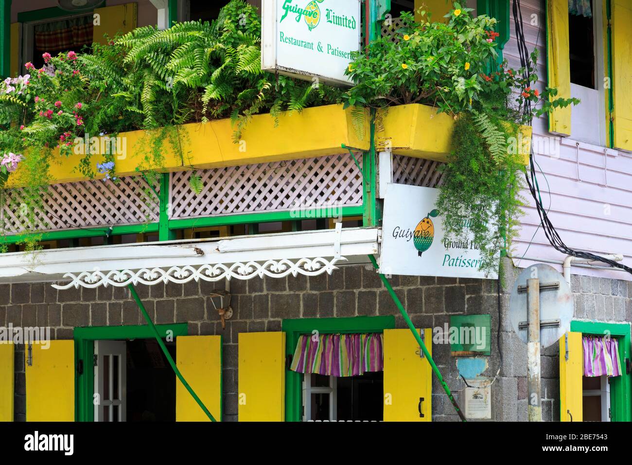 Restaurant in Roseau,Dominica,Caribbean Stock Photo