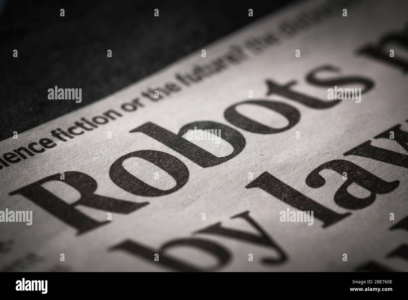 Robots written headlined newspaper isolated.. Stock Photo