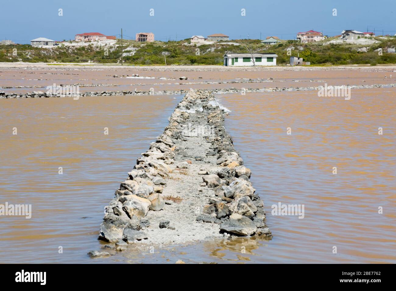 Salt Pond in Cockburn Town, Grand Turk Island, Turks & Caicos Islands, Caribbean Stock Photo