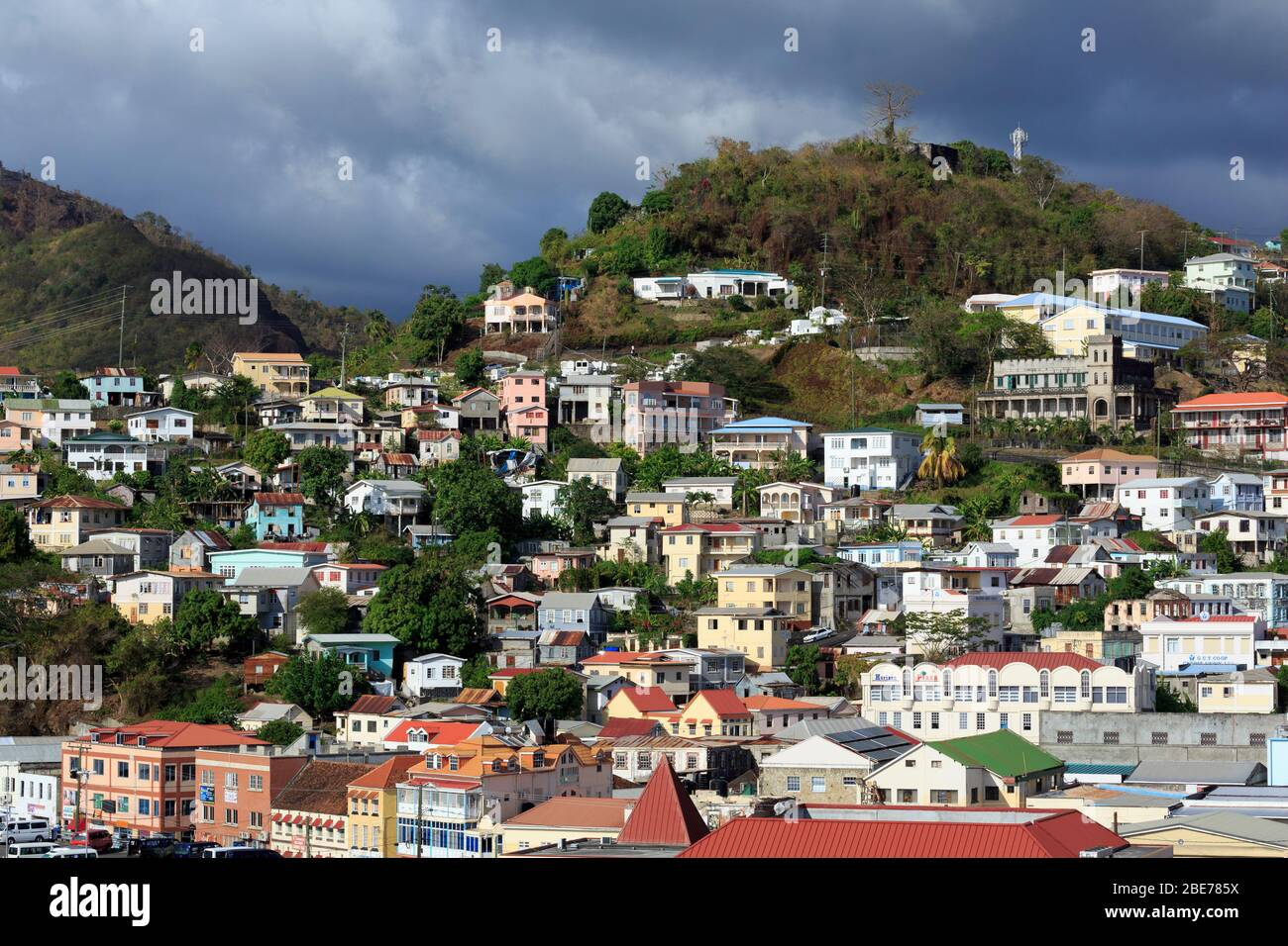 Western side of St. Georges,Grenada,Caribbean Stock Photo