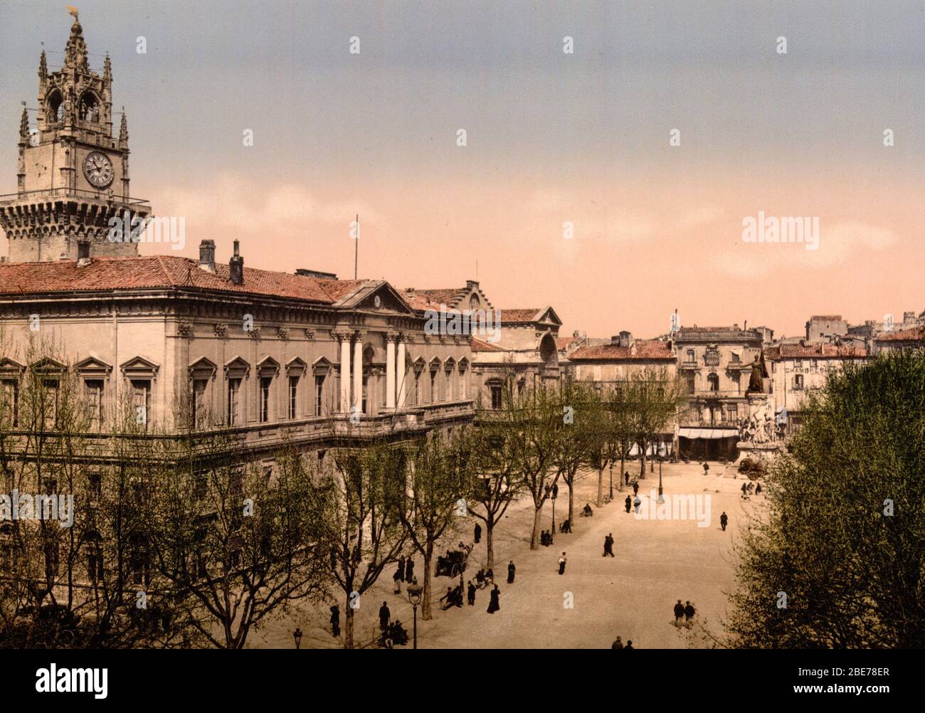 Hotel de ville place, Avignon, Provence, France Stock Photo