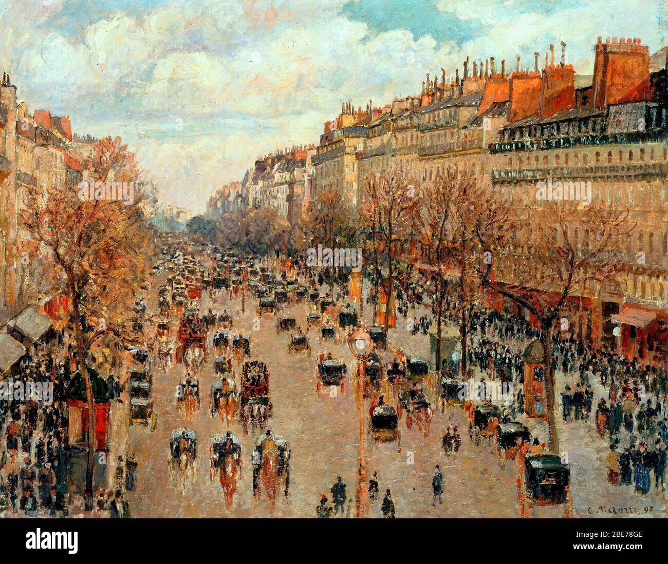 Boulevard Montmartre - Camille Pissarro, 1897 Stock Photo