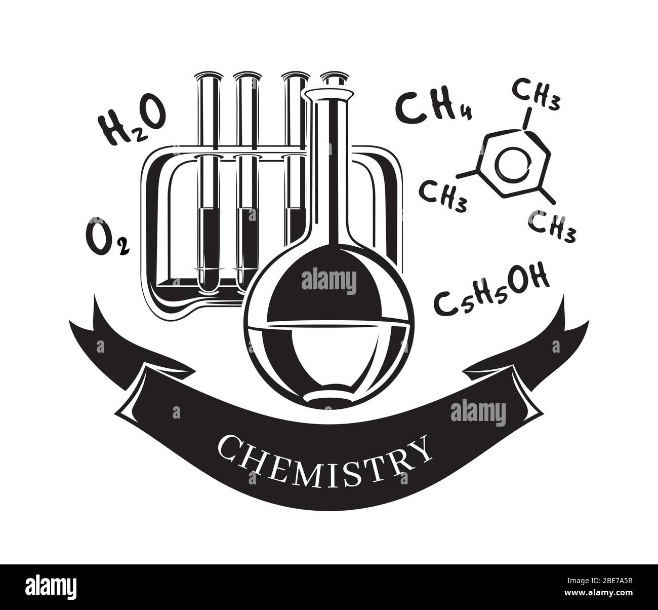 Black and white vector icon science chemistry Stock Vector Image & Art