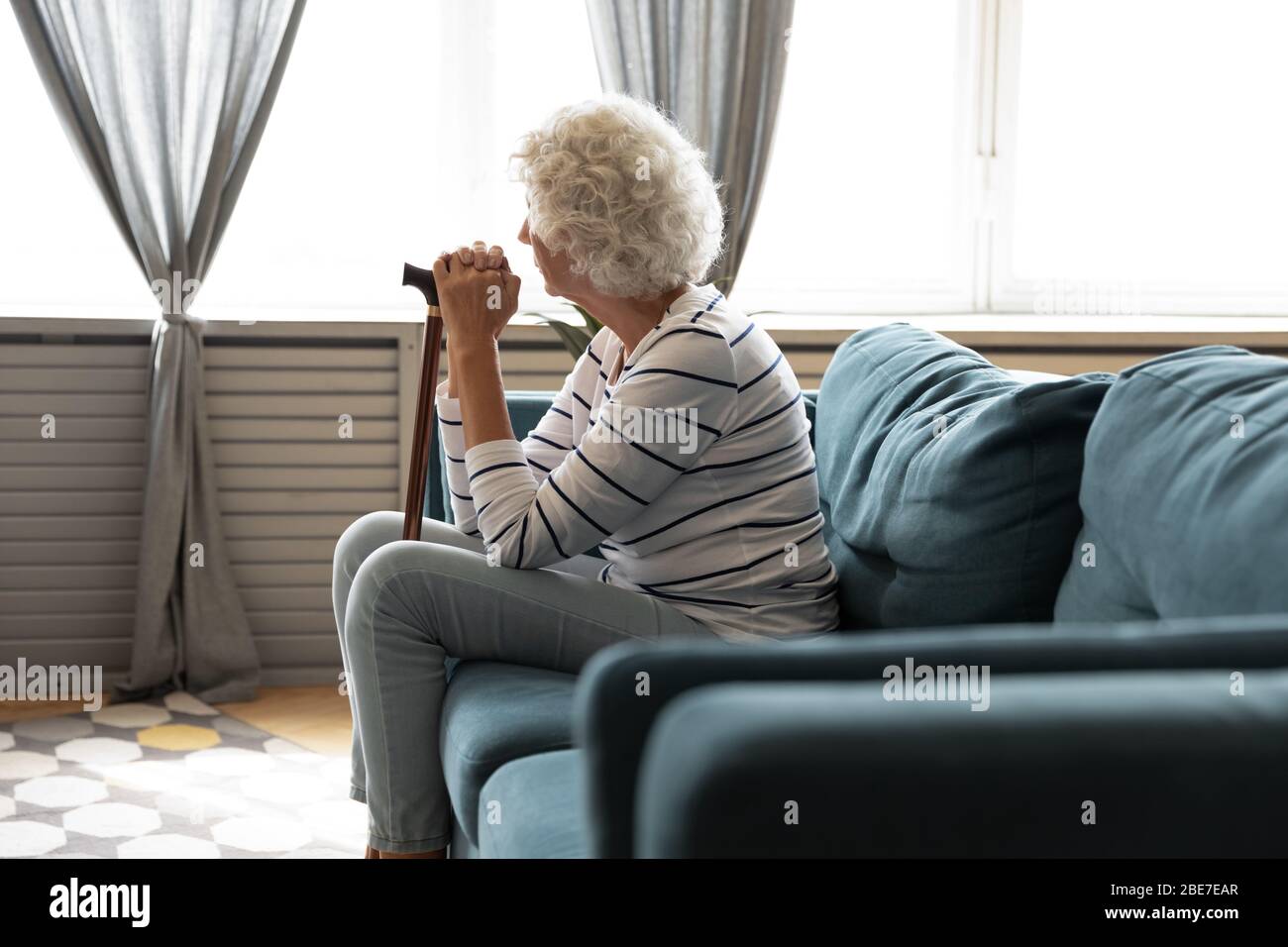 Old people care home sad rear view hi-res stock photography and images ...