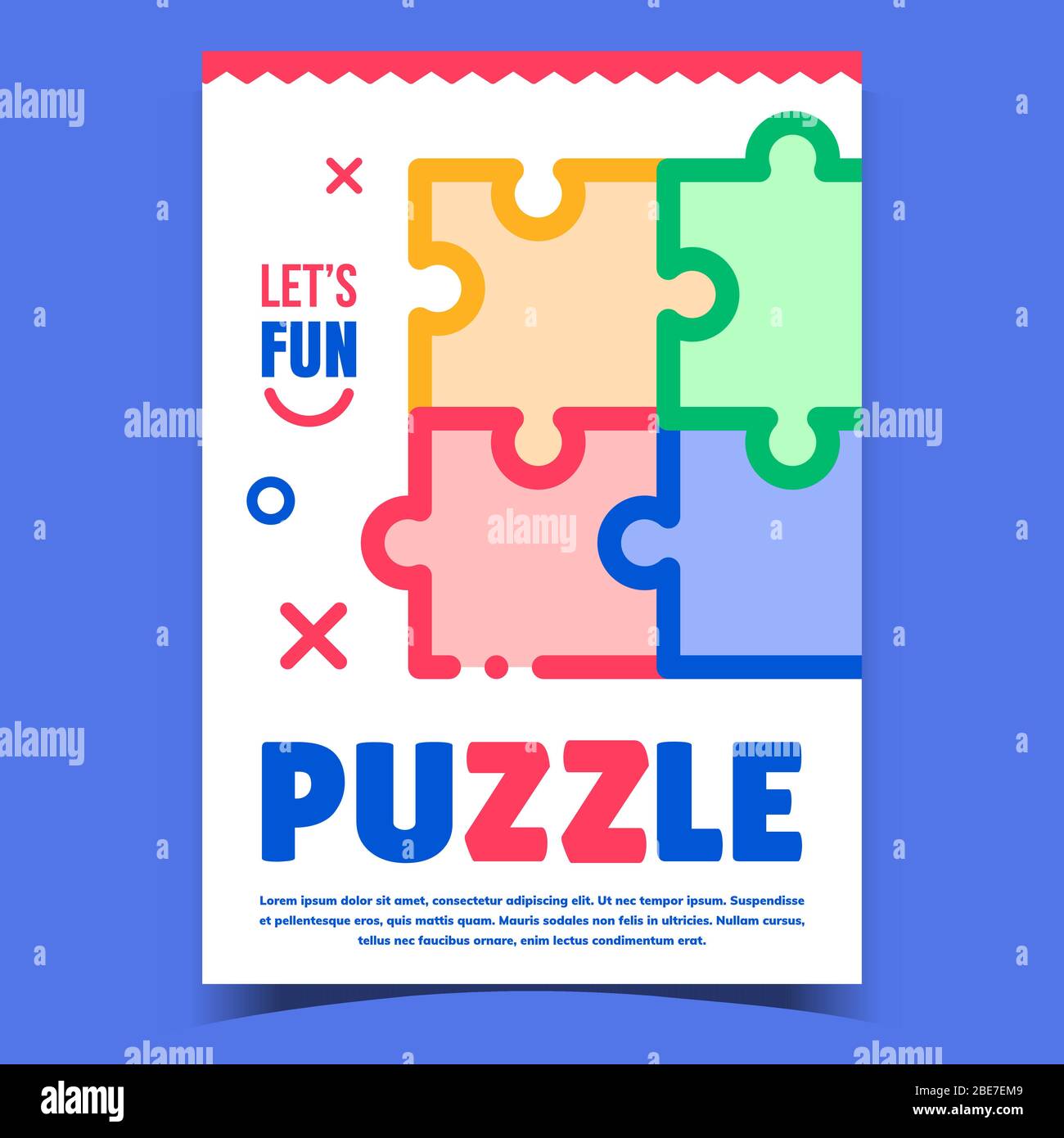 Puzzle Jigsaw Creative Advertising Banner Vector Stock Vector