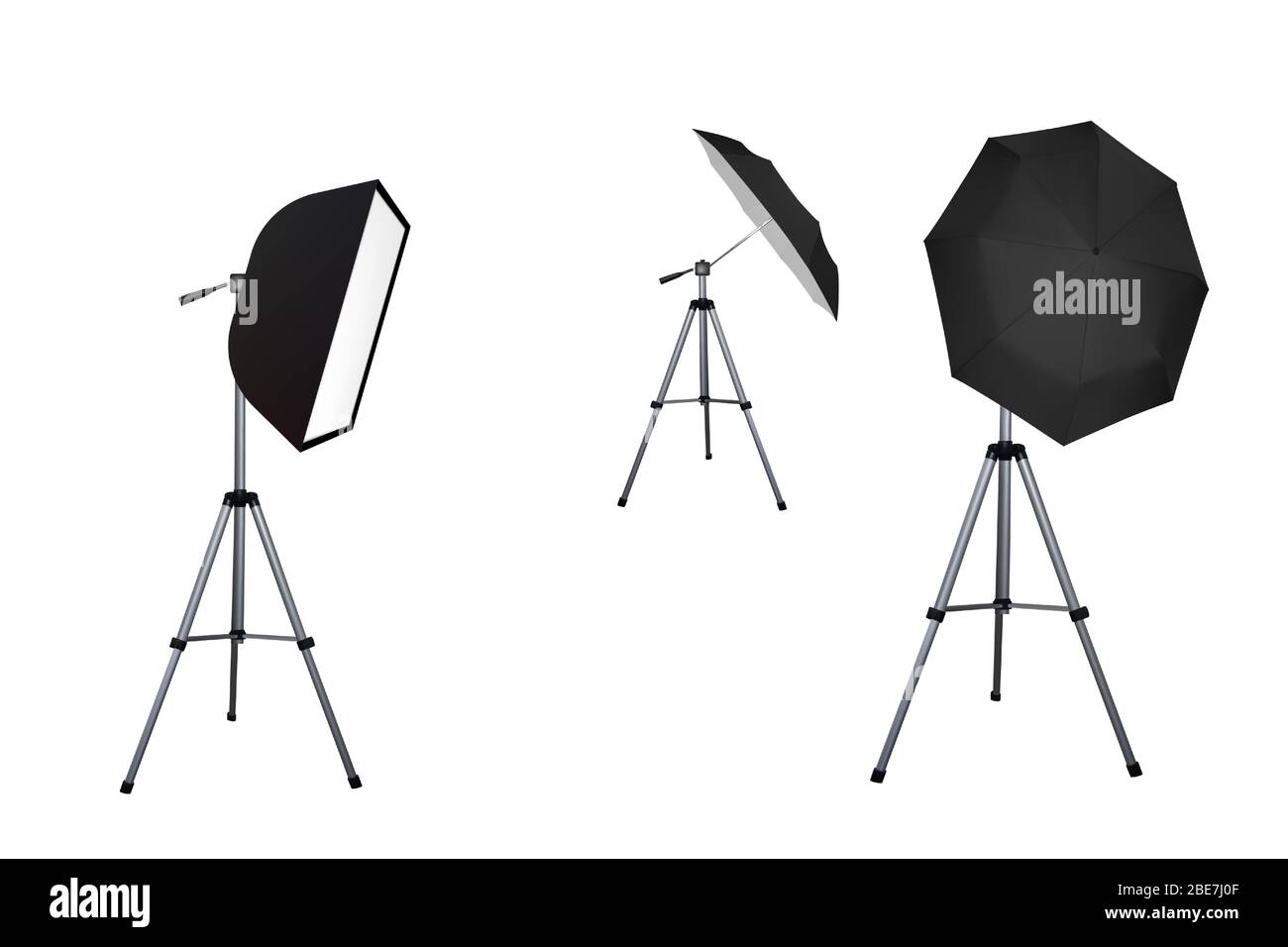 Soft box and black umbrella reflectors. Photo flash equipment. Vector  illustration. Spotlight softbox Stock Vector Image & Art - Alamy